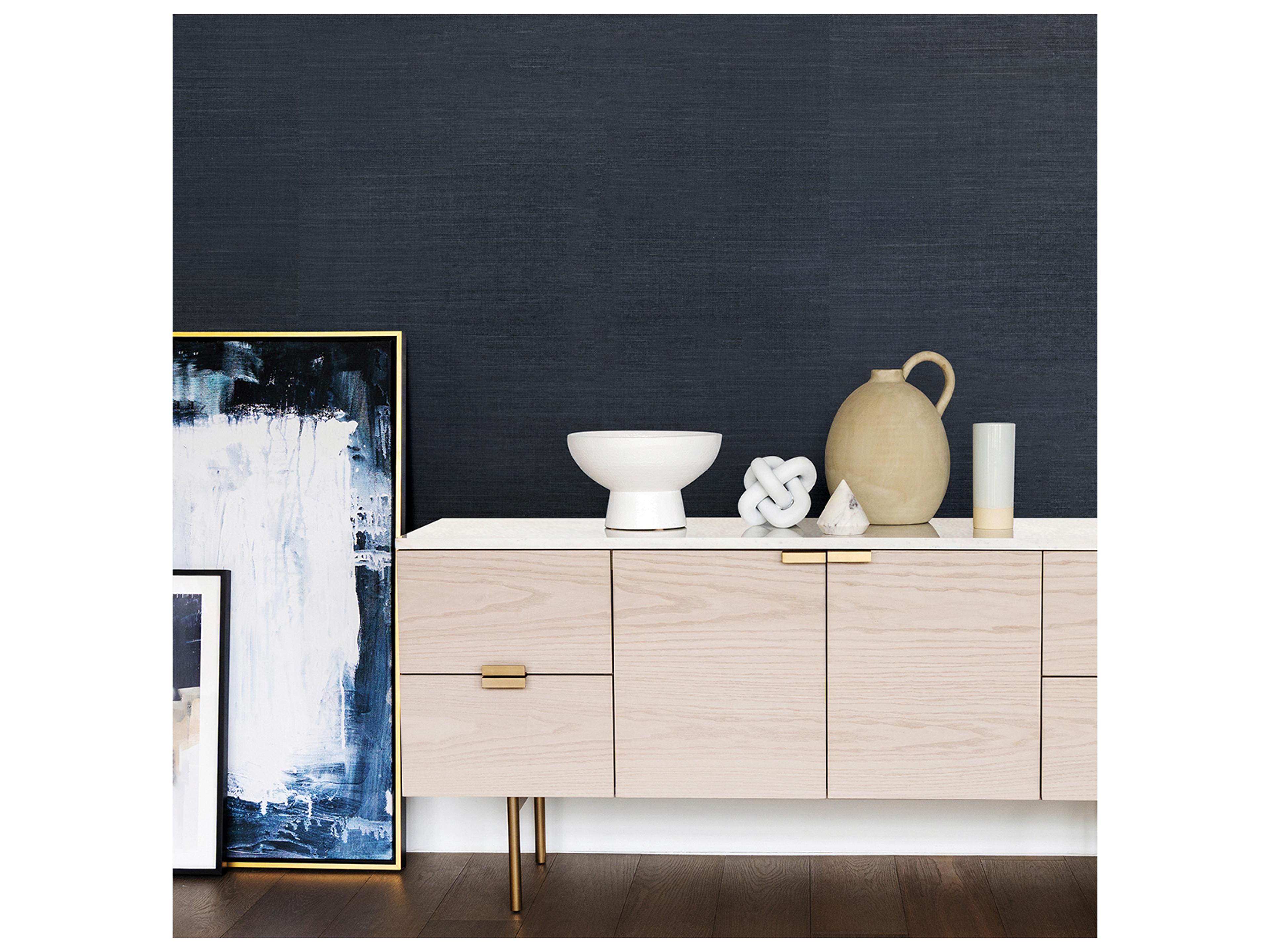 Brewster Home Fashions A-street Prints Victoria Indigo Grasscloth Wallpaper