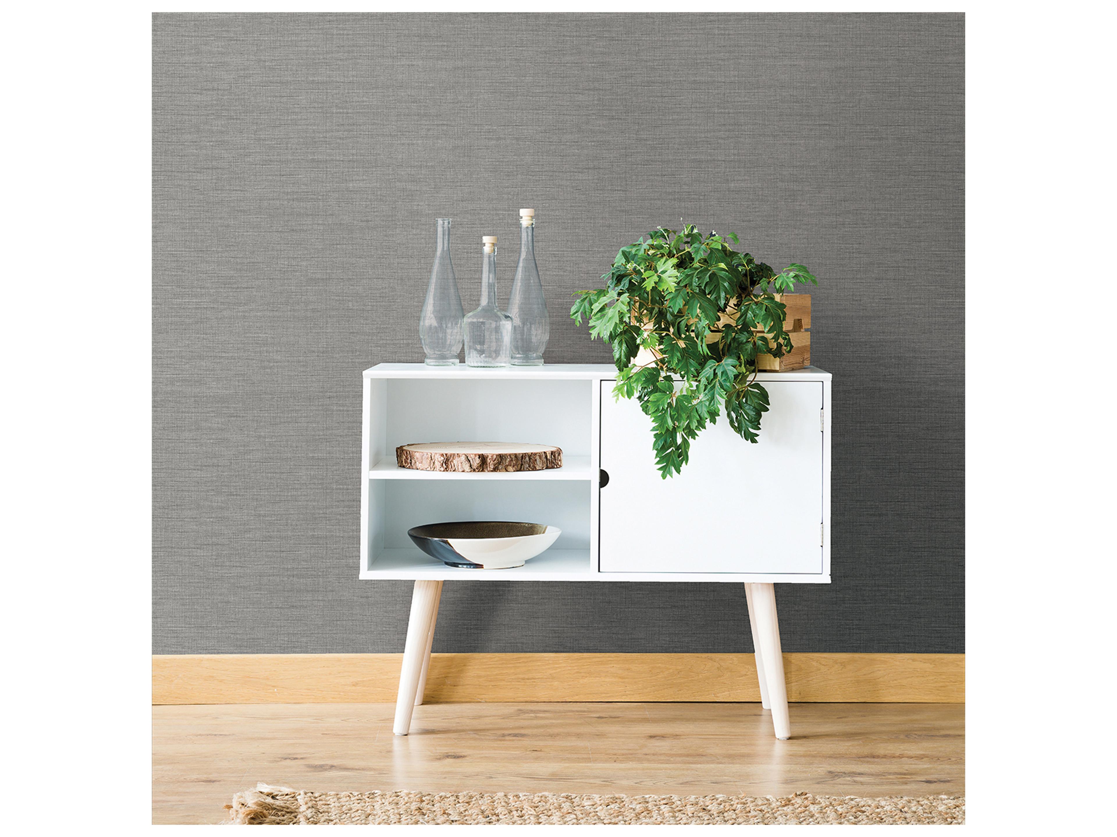 Brewster Home Fashions A-street Prints Essence Grey Linen Texture Wallpaper