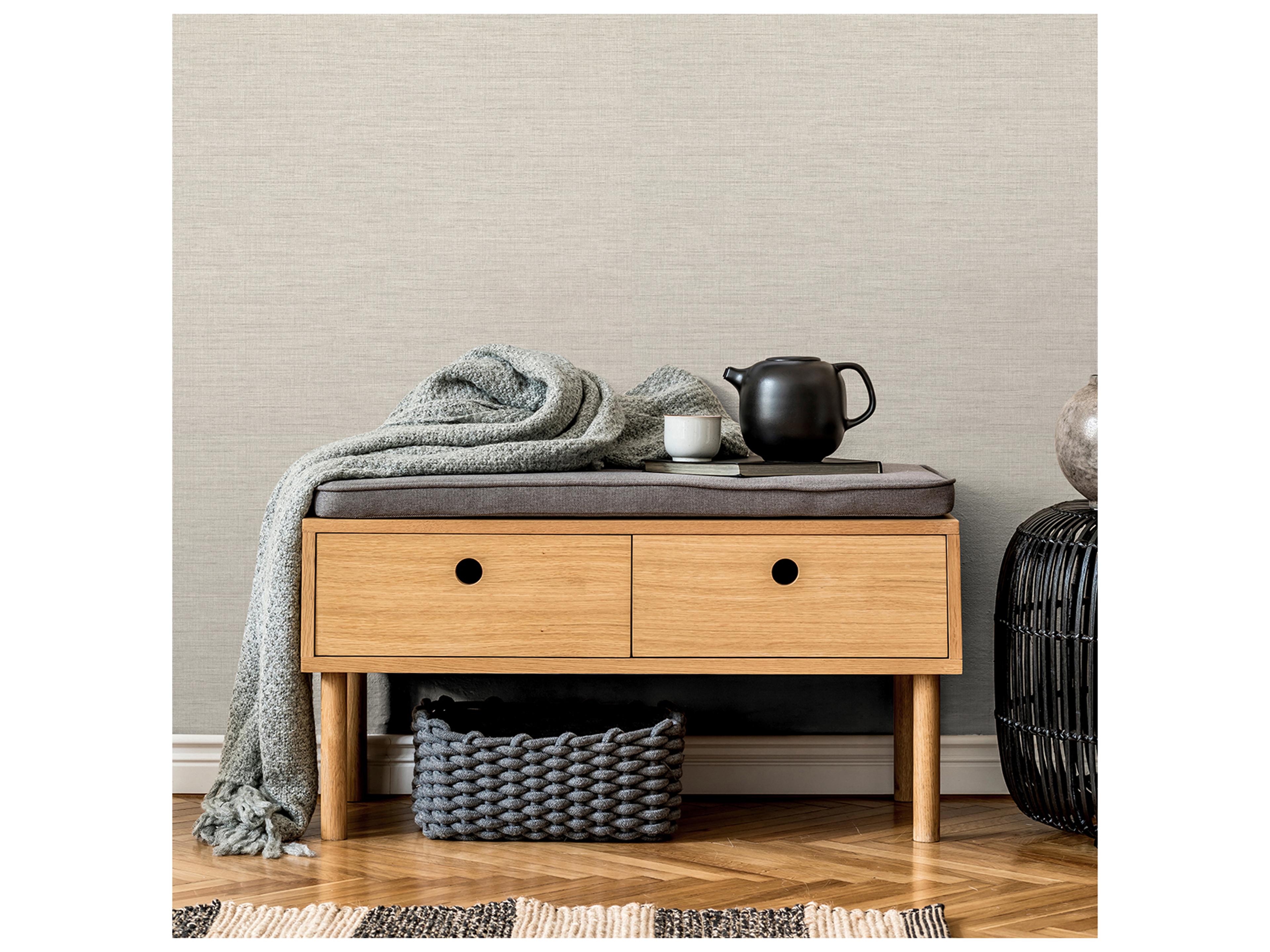 Brewster Home Fashions A-street Prints Essence Cream Linen Texture Wallpaper