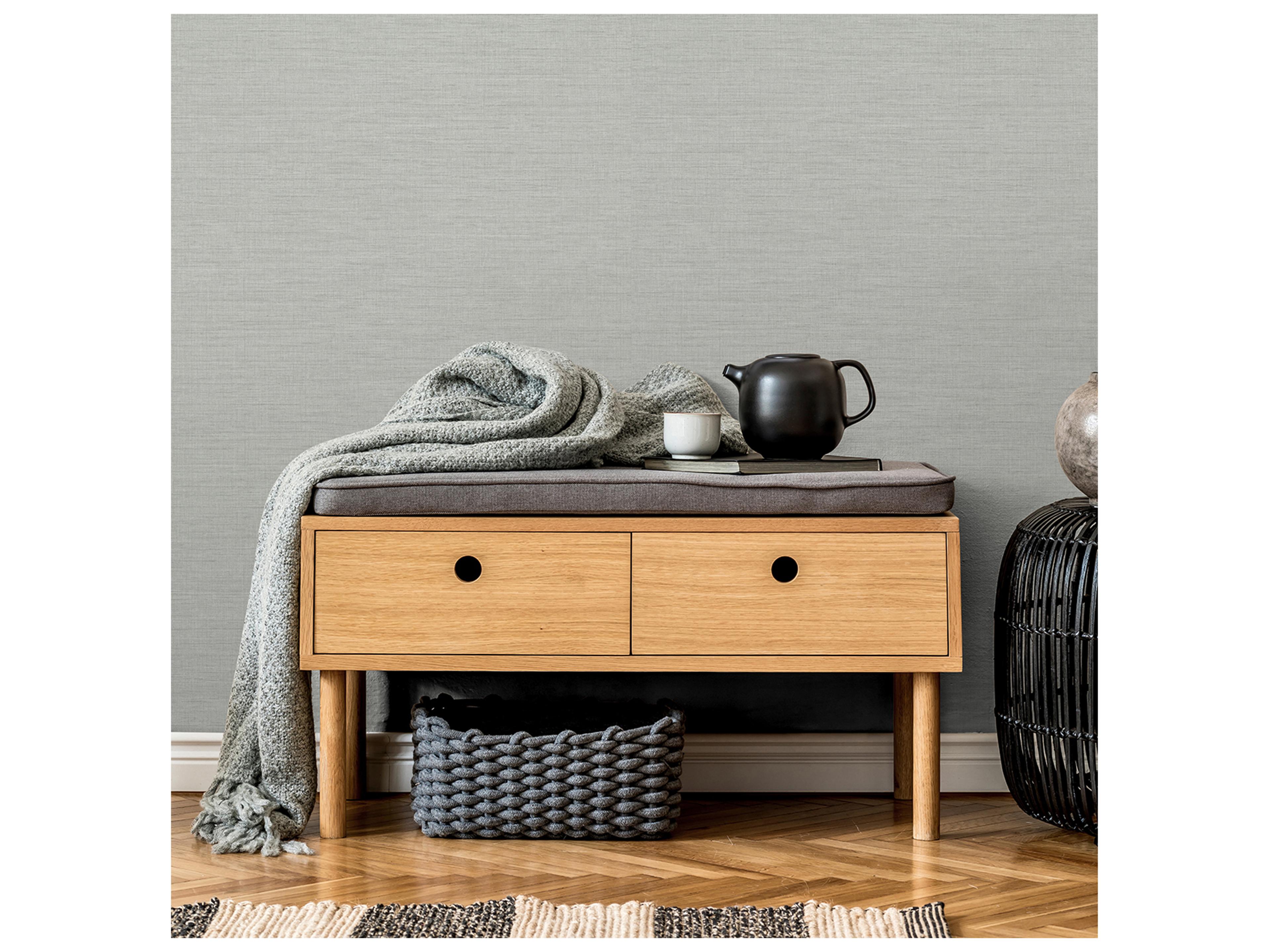 Brewster Home Fashions A-street Prints Essence Light Grey Linen Texture Wallpaper