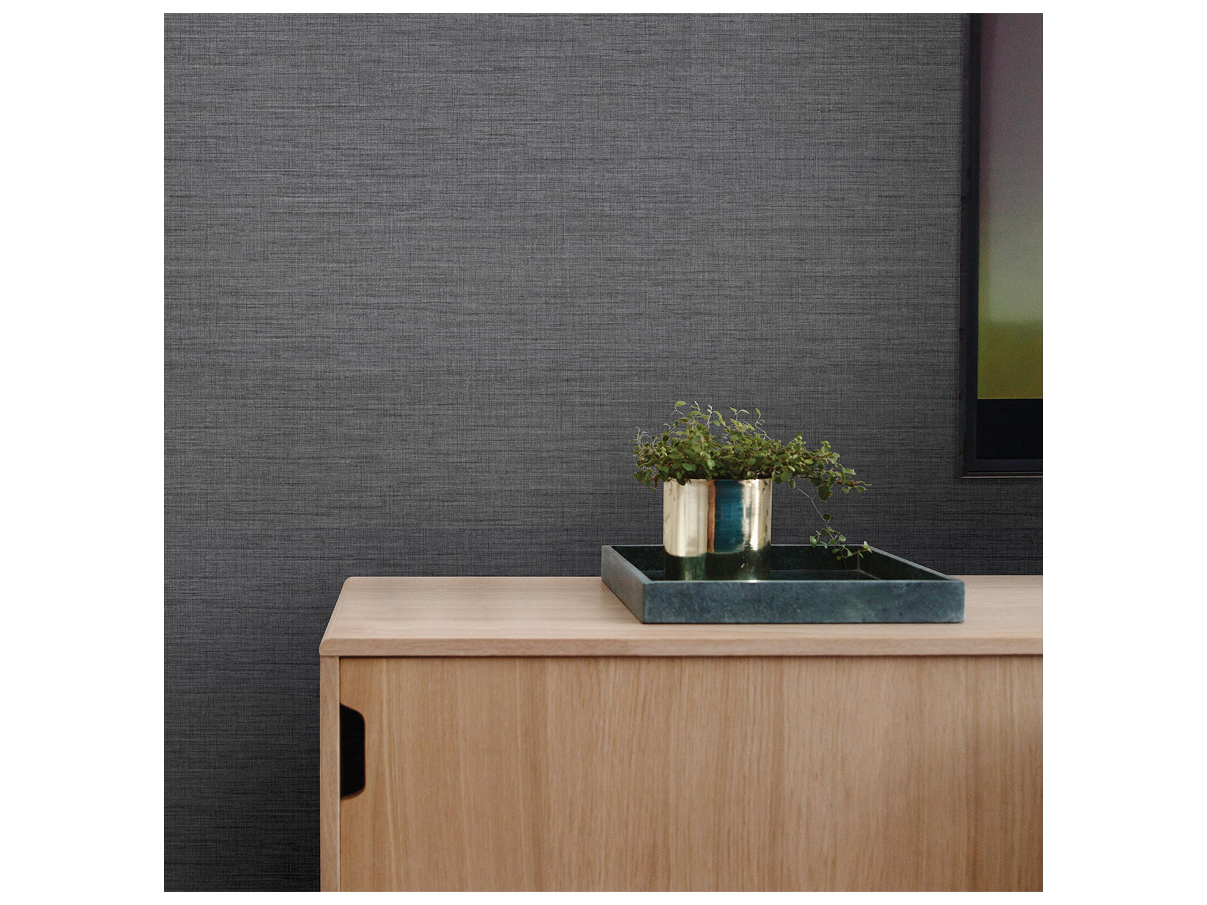 Brewster Home Fashions A-street Prints Essence Dark Grey Linen Texture Wallpaper