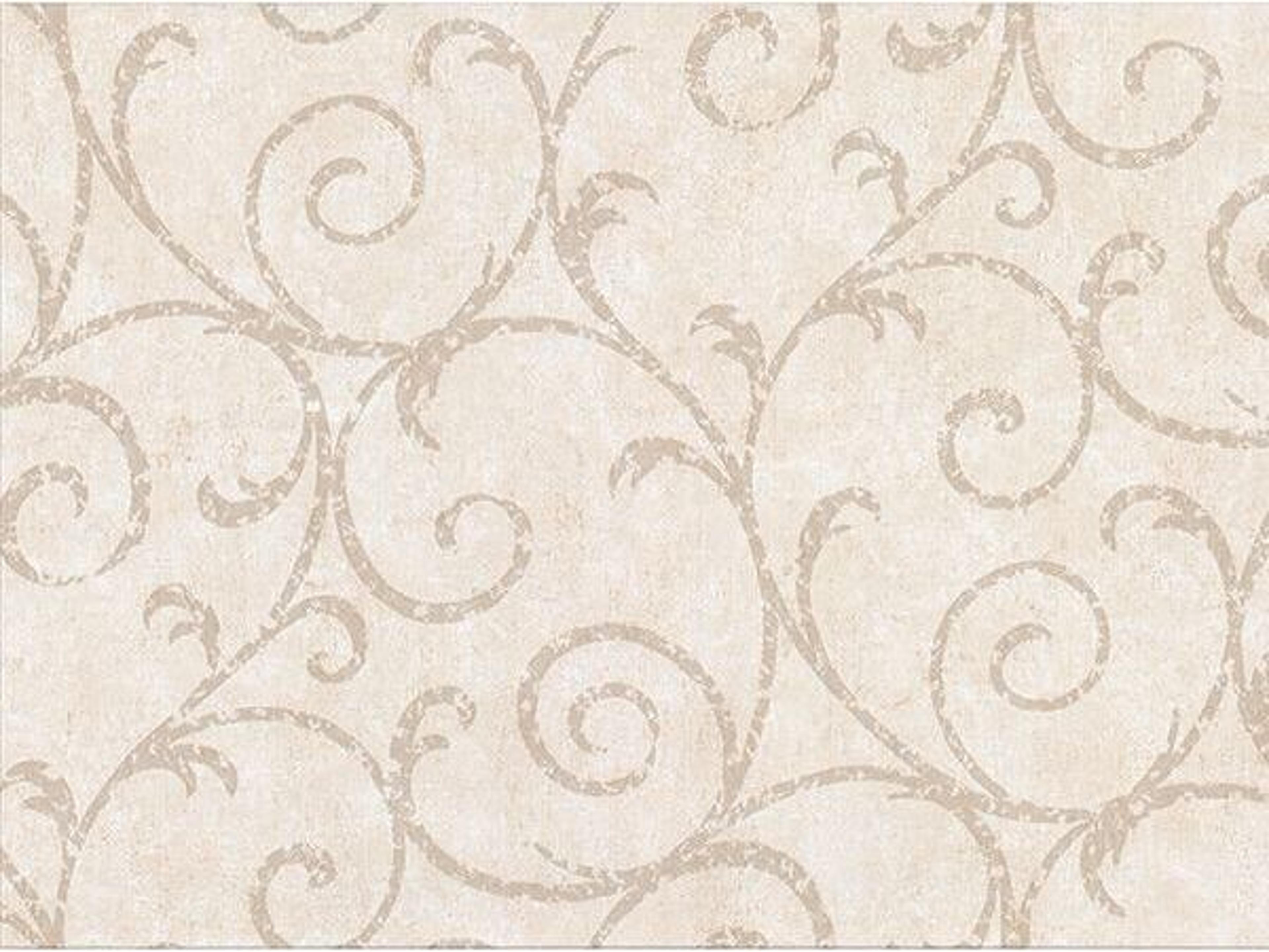 Warner Textures Sansa Cream Plaster Scroll Wallpaper