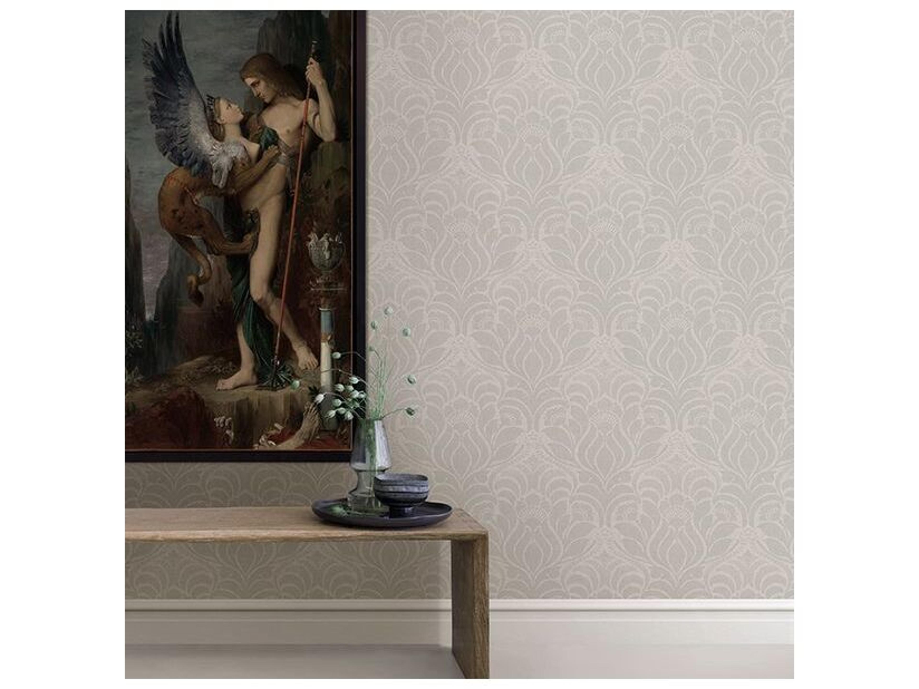 Brewster Home Fashions Warner Textures Sandor Grey Damask Wallpaper
