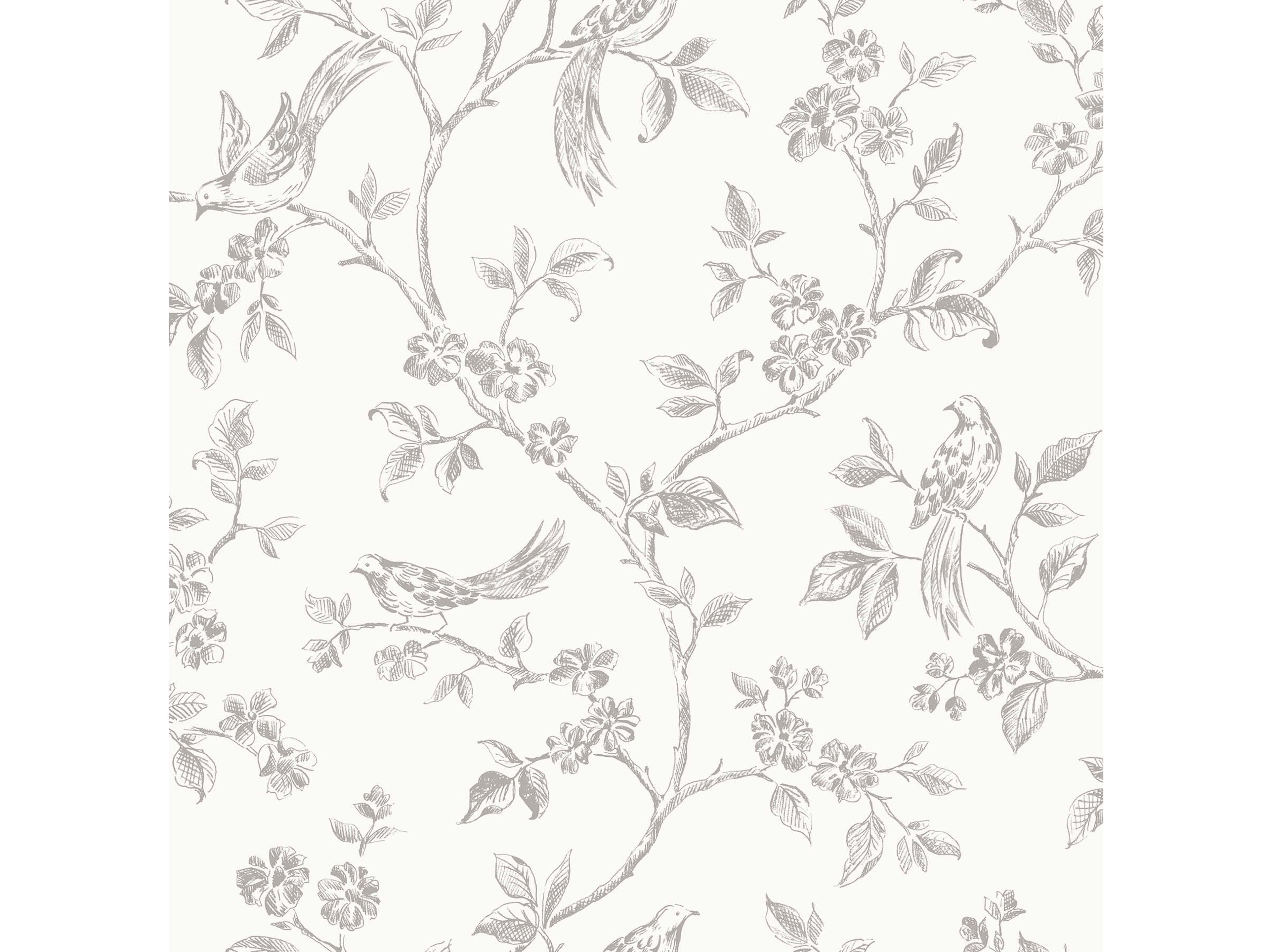 Brewster Home Fashions Advantage Ophelia Grey Bird Trail Wallpaper Ophelia Grey Bird Trail Wallpaper