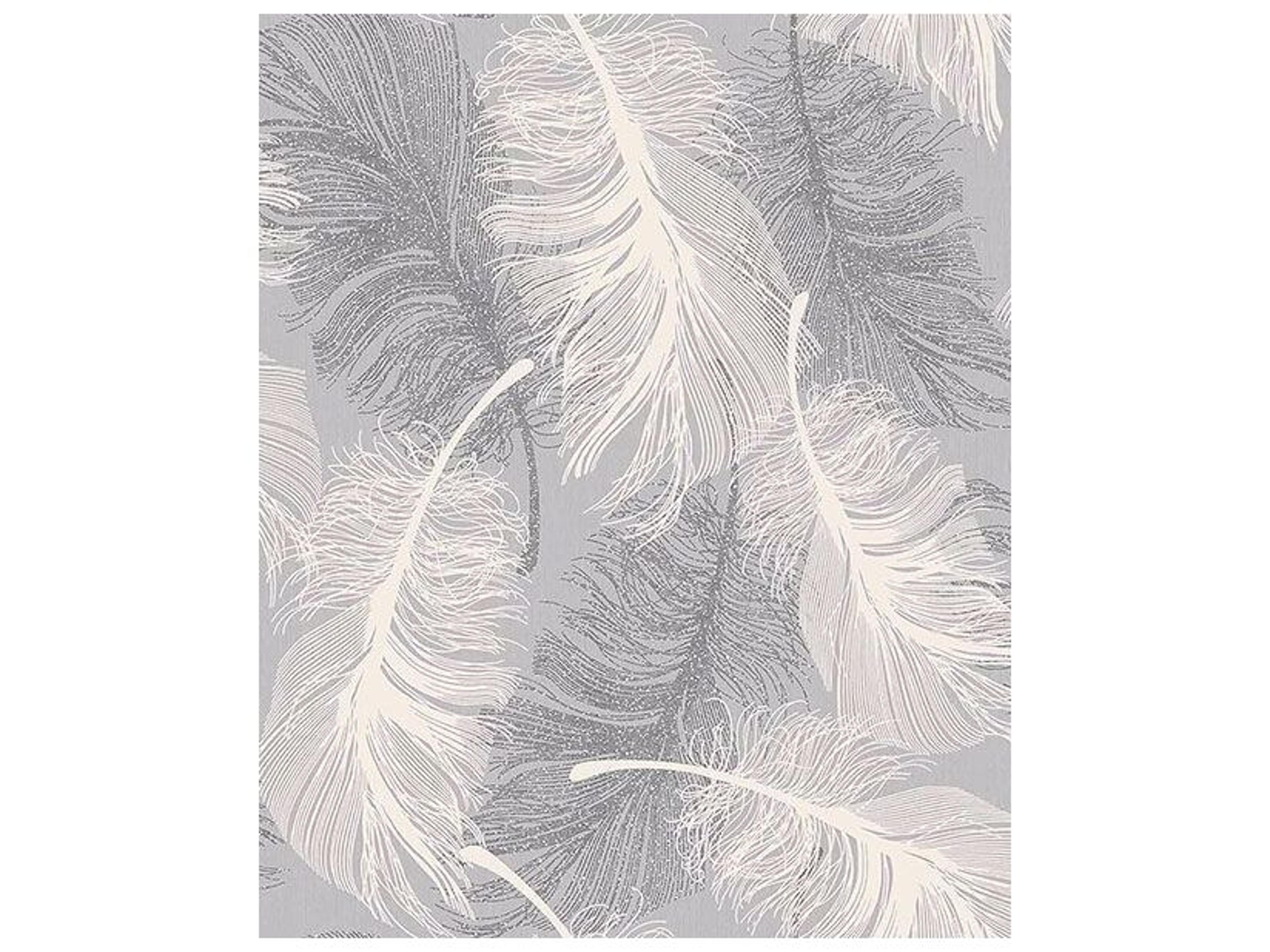 Alonso Grey Plume Expanded Vinyl Wallpaper