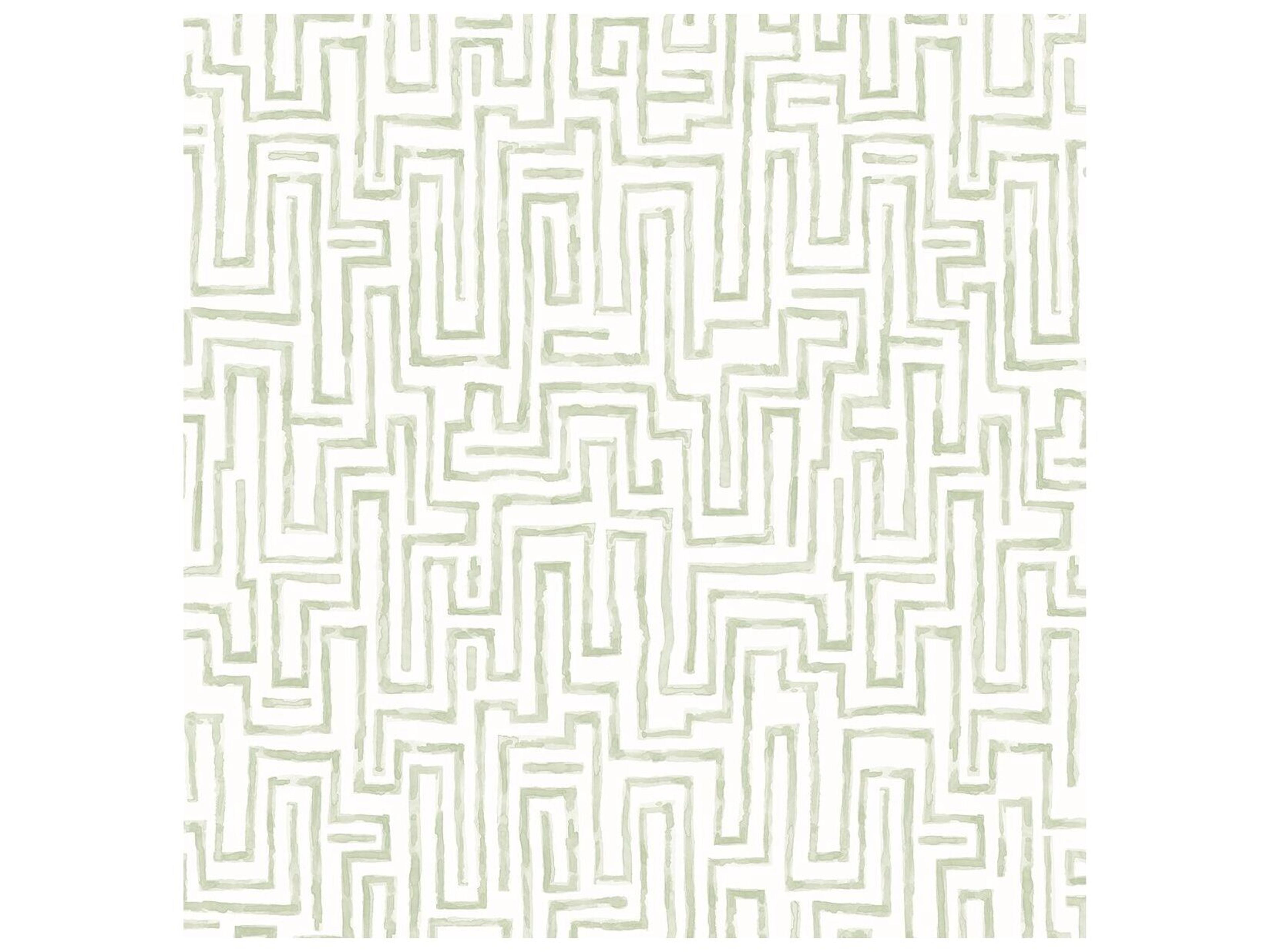 Equinox Ramble Sage Geometric Unpasted Wallpaper