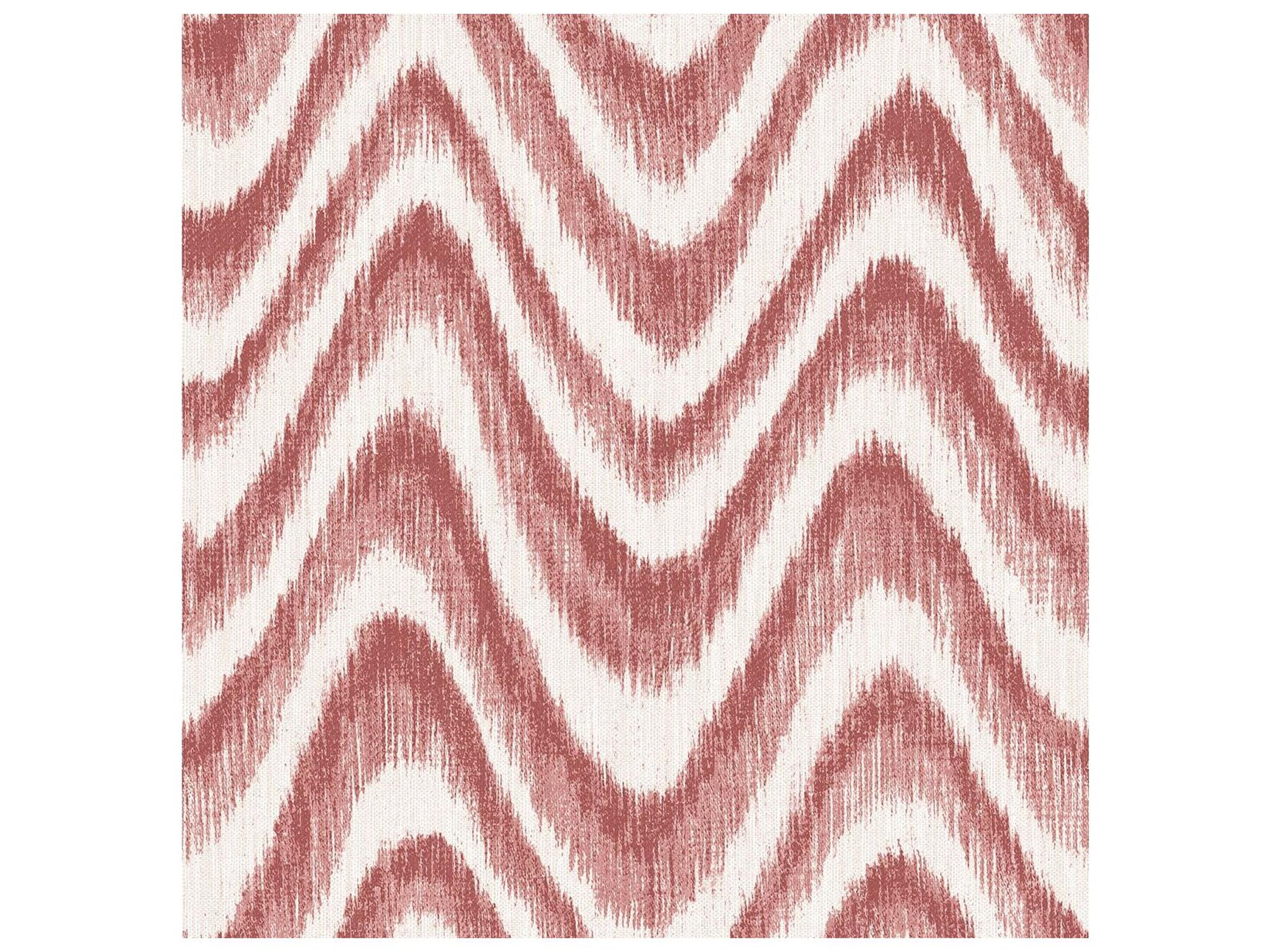 Perennial Bargello Red Faux Grasscloth Wave Unpasted Wallpaper