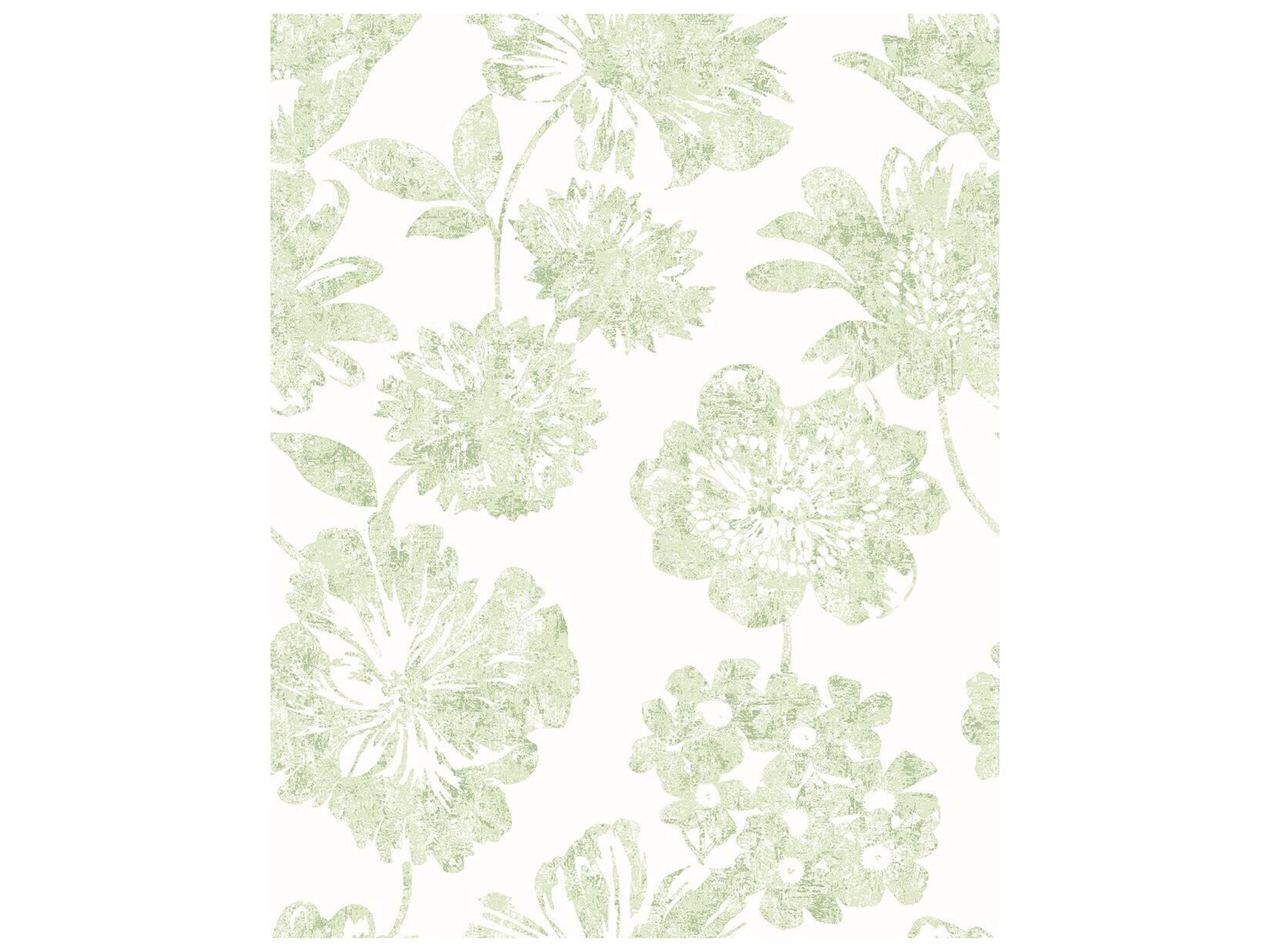 Folia Light Green Floral Unpasted Non-Woven Wallpaper