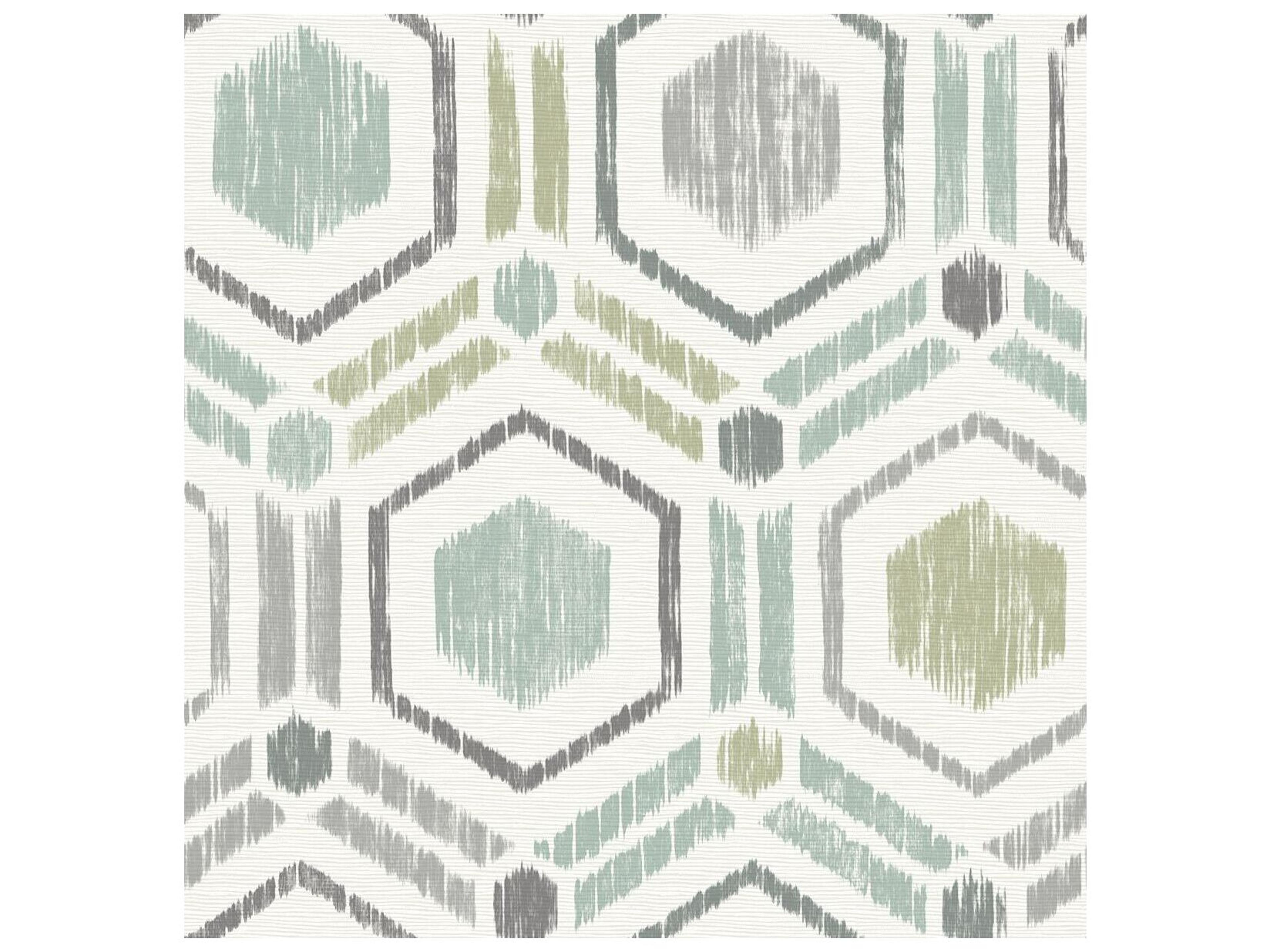 A-Street Prints Borneo Light Green Geometric Grasscloth Wallpaper