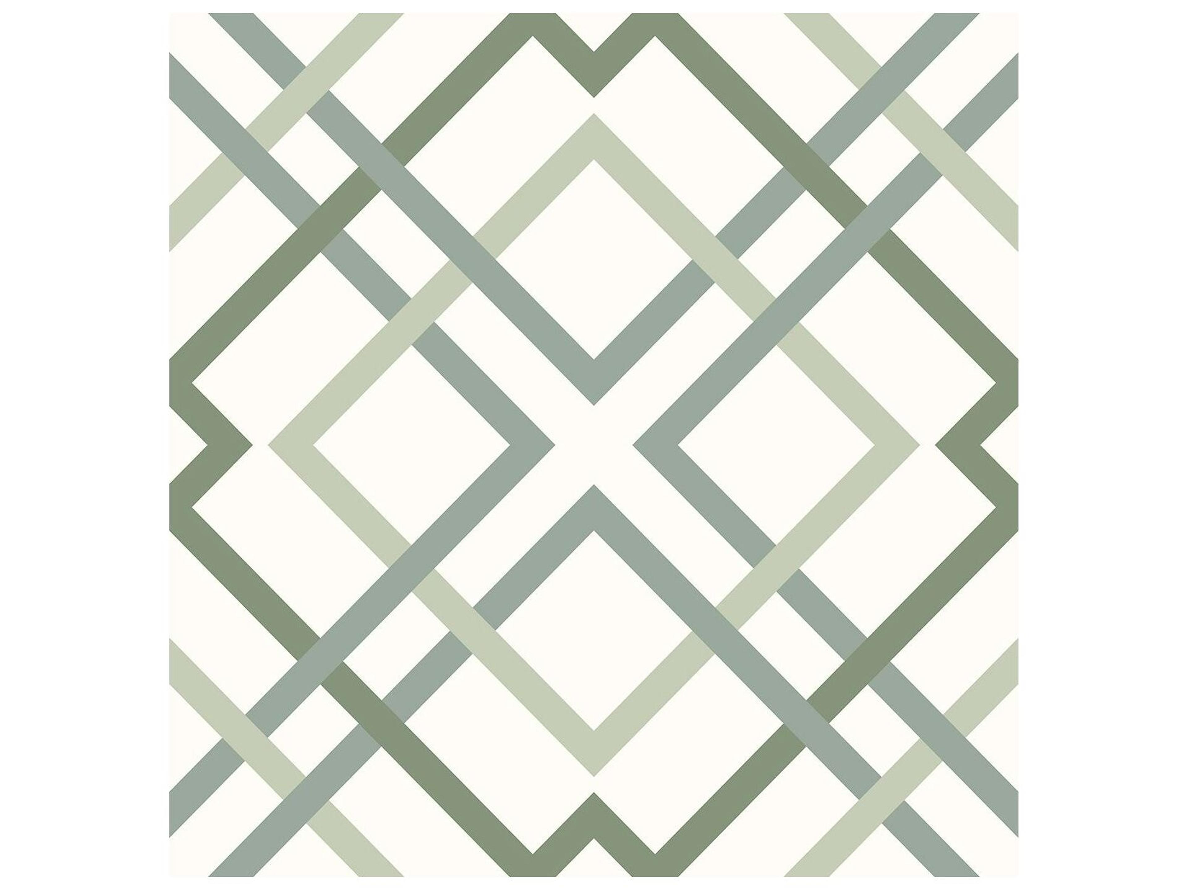 A-street Prints Saltire Emile Green Lattice Wallpaper