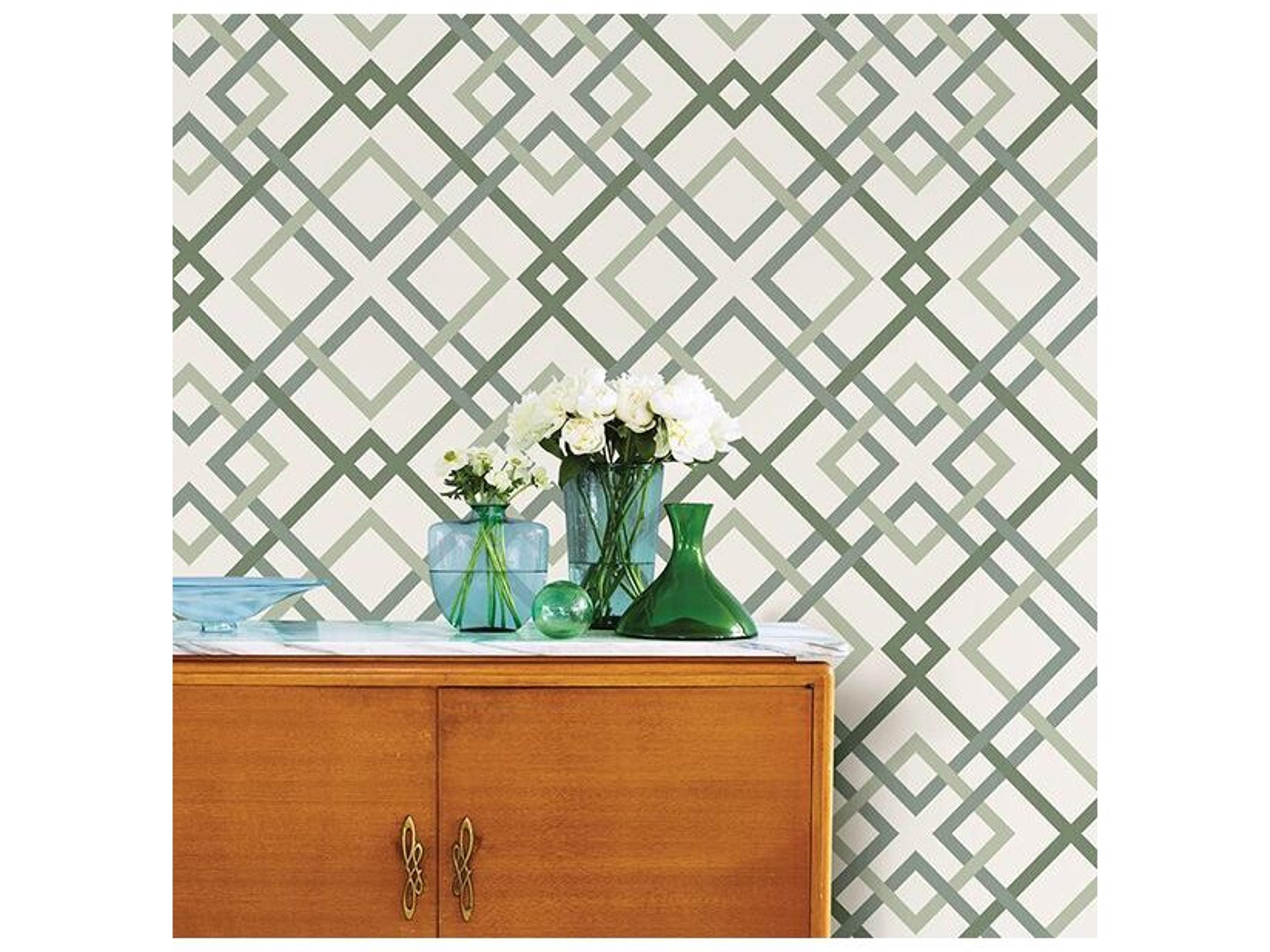 Brewster Home Fashions A-street Prints Saltire Emile Green Lattice Wallpaper