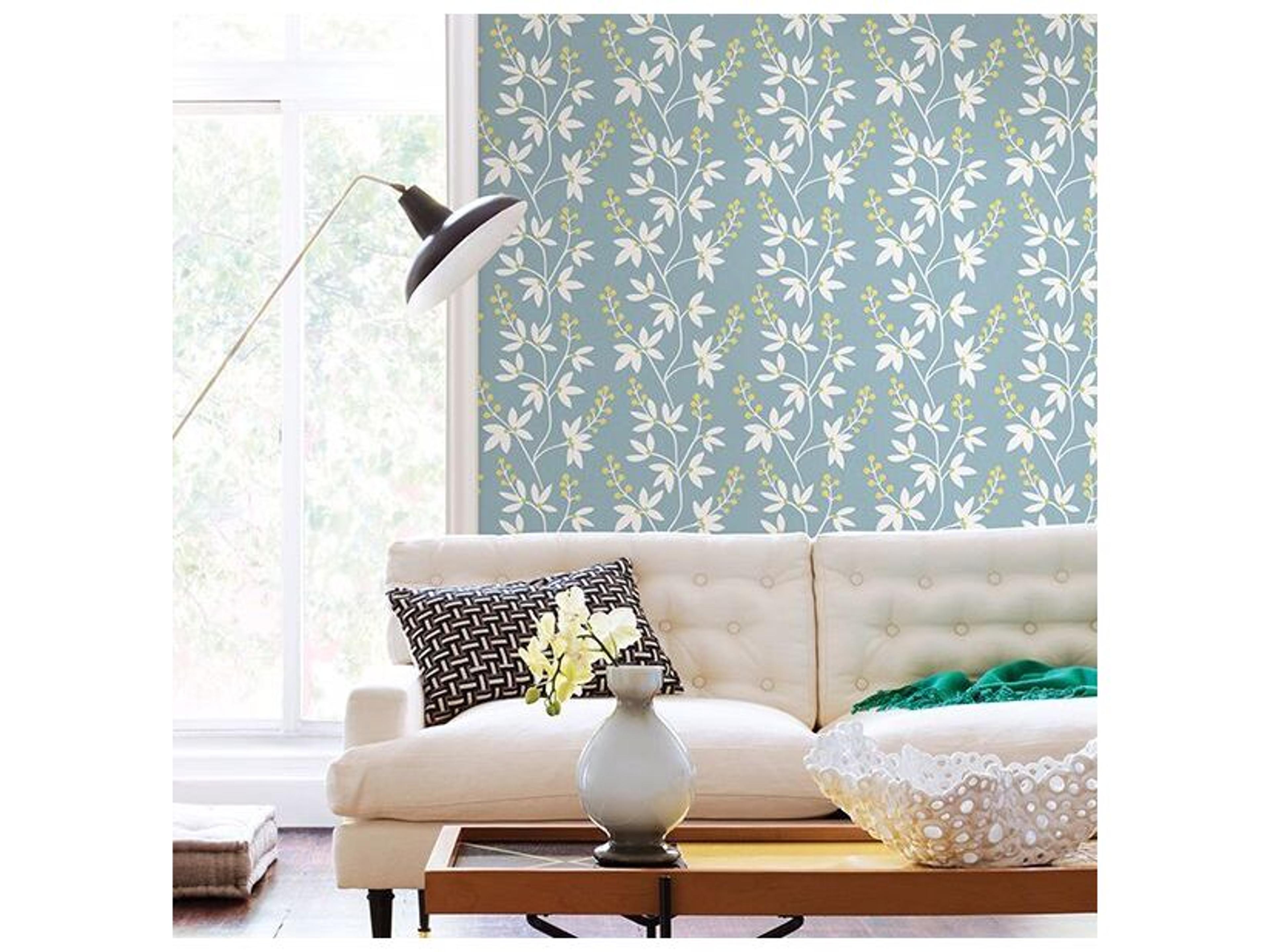 Brewster Home Fashions A-street Prints Linnea Elsa Light Blue Botanical Trail Wallpaper