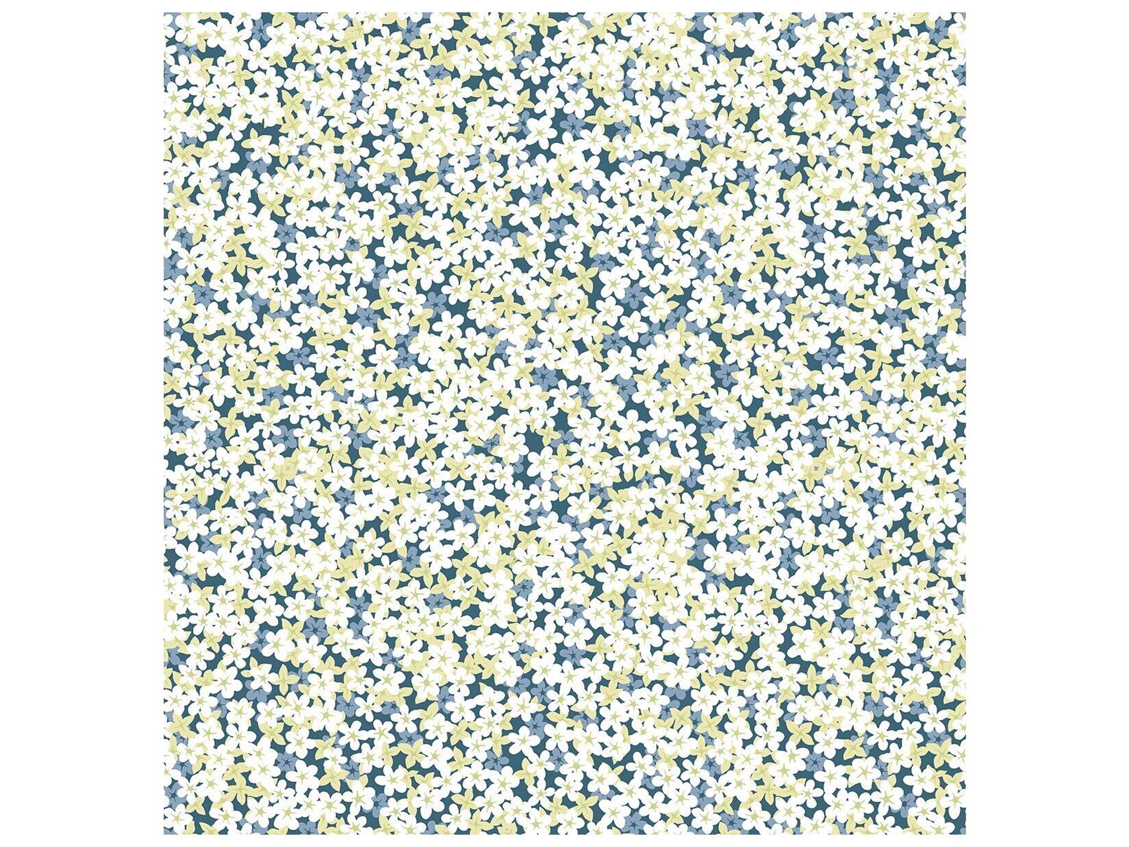 A-street Prints Giverny Blue Miniature Floral Wallpaper