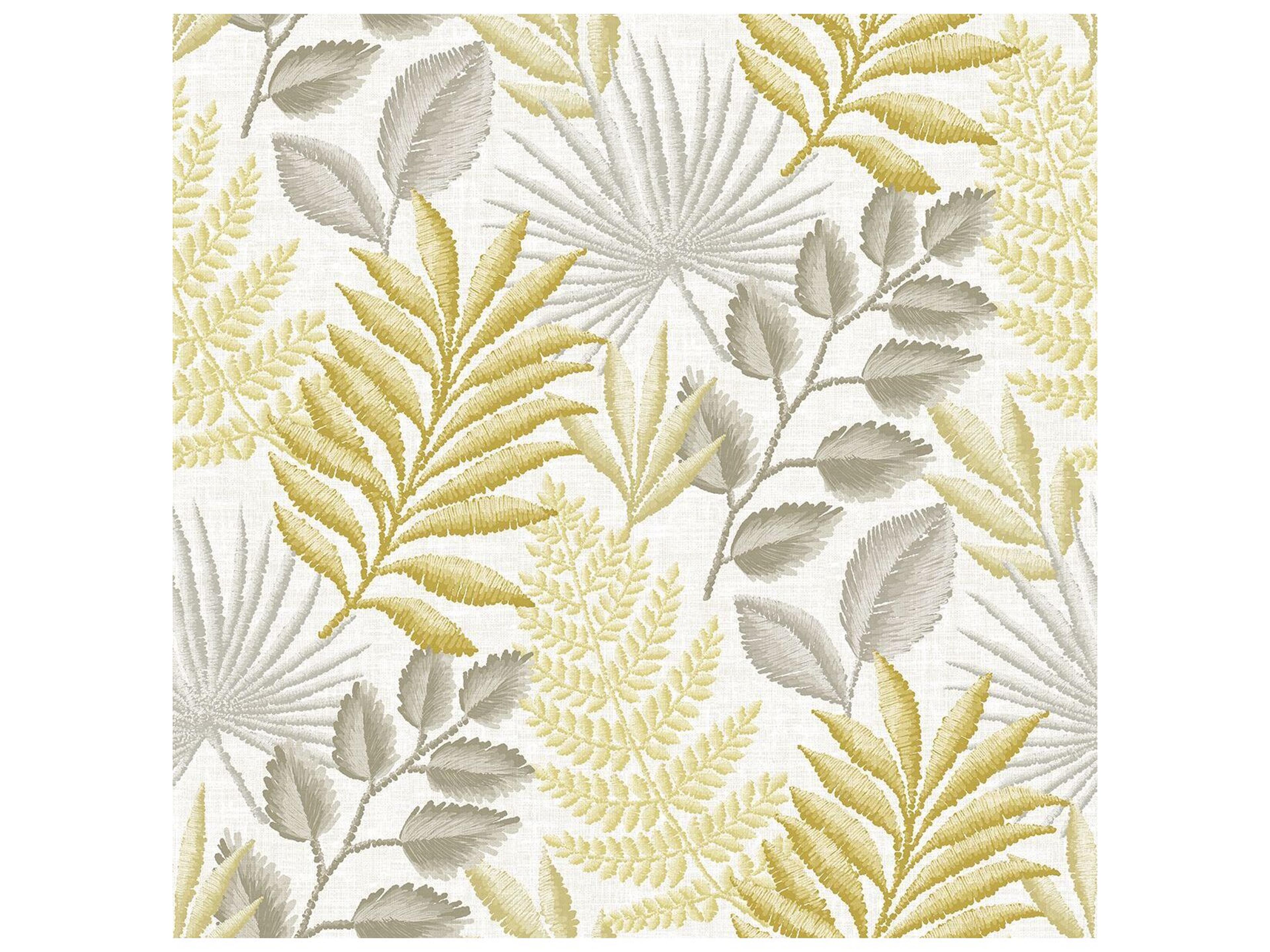 Perennial Palomas Mustard Botanical Unpasted Wallpaper