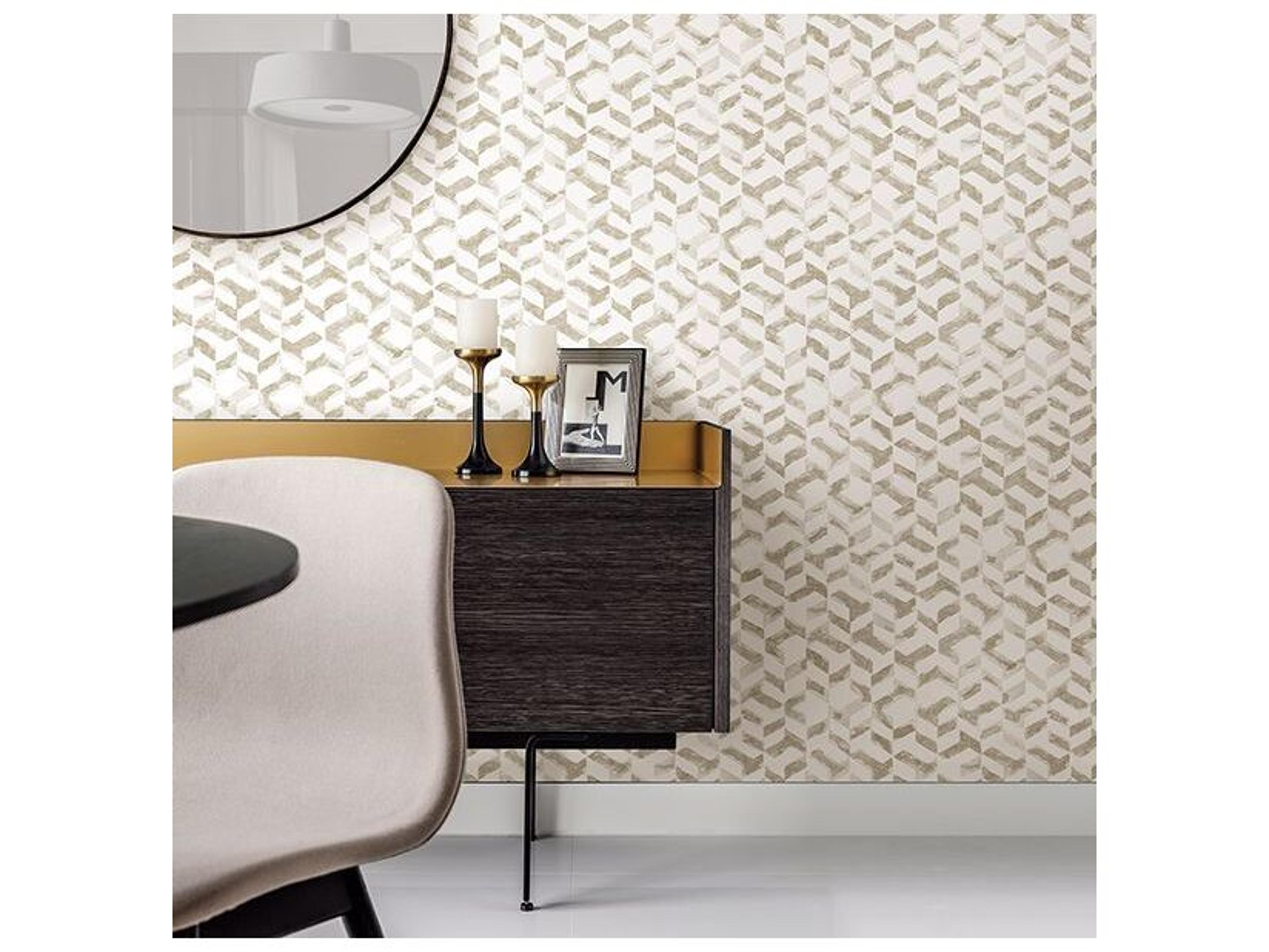 Brewster Home Fashions A-street Prints Instep Champagne Abstract Geometric Wallpaper