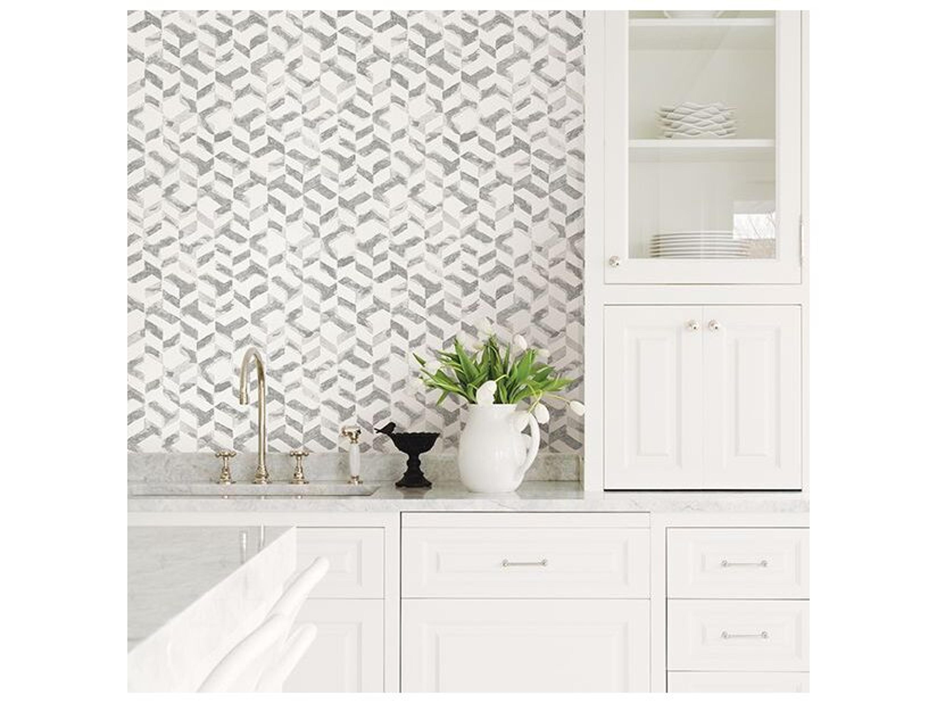 Brewster Home Fashions A-street Prints Instep Platinum Abstract Geometric Wallpaper