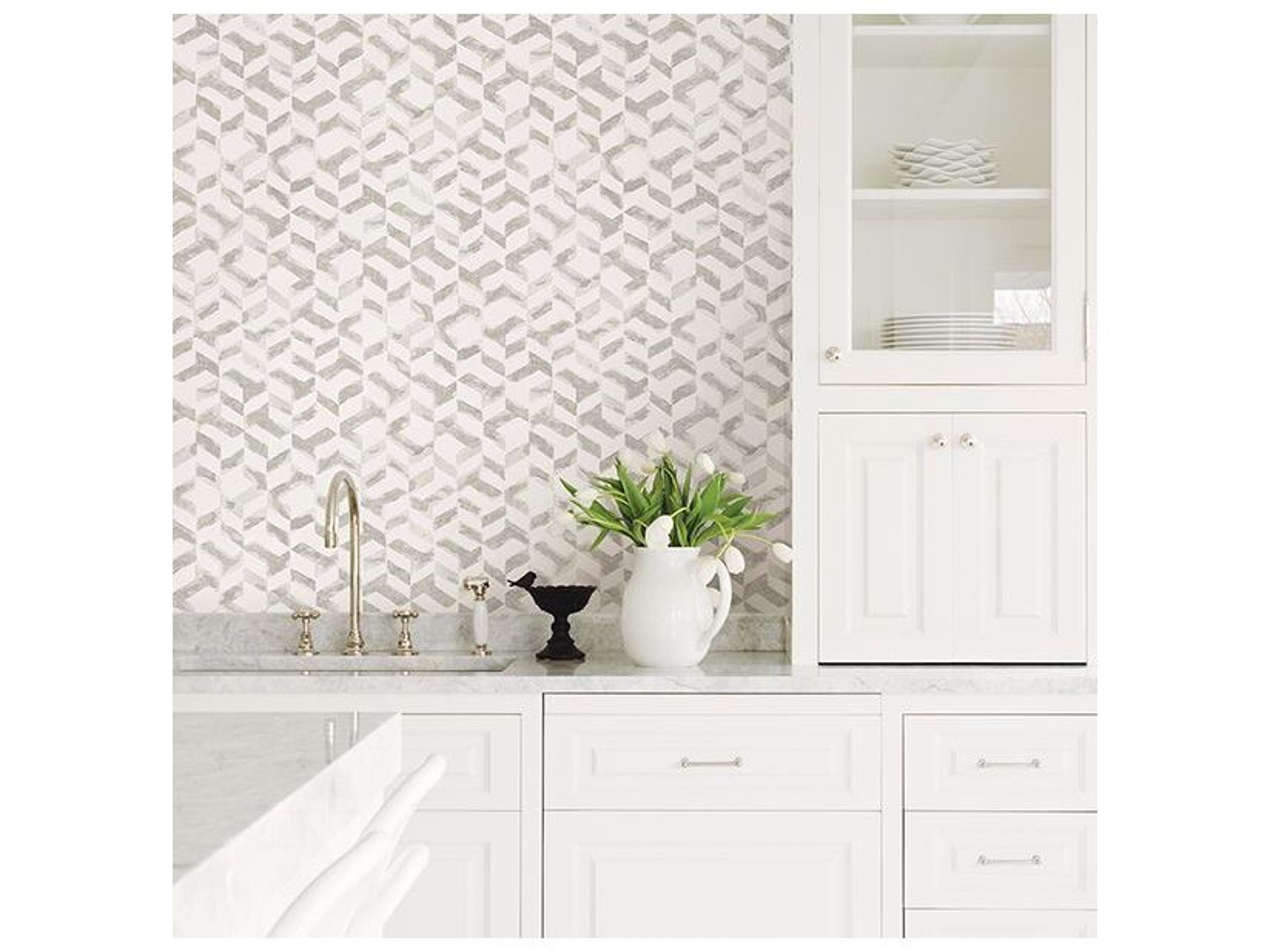 Brewster Home Fashions A-street Prints Instep Pewter Abstract Geometric Wallpaper