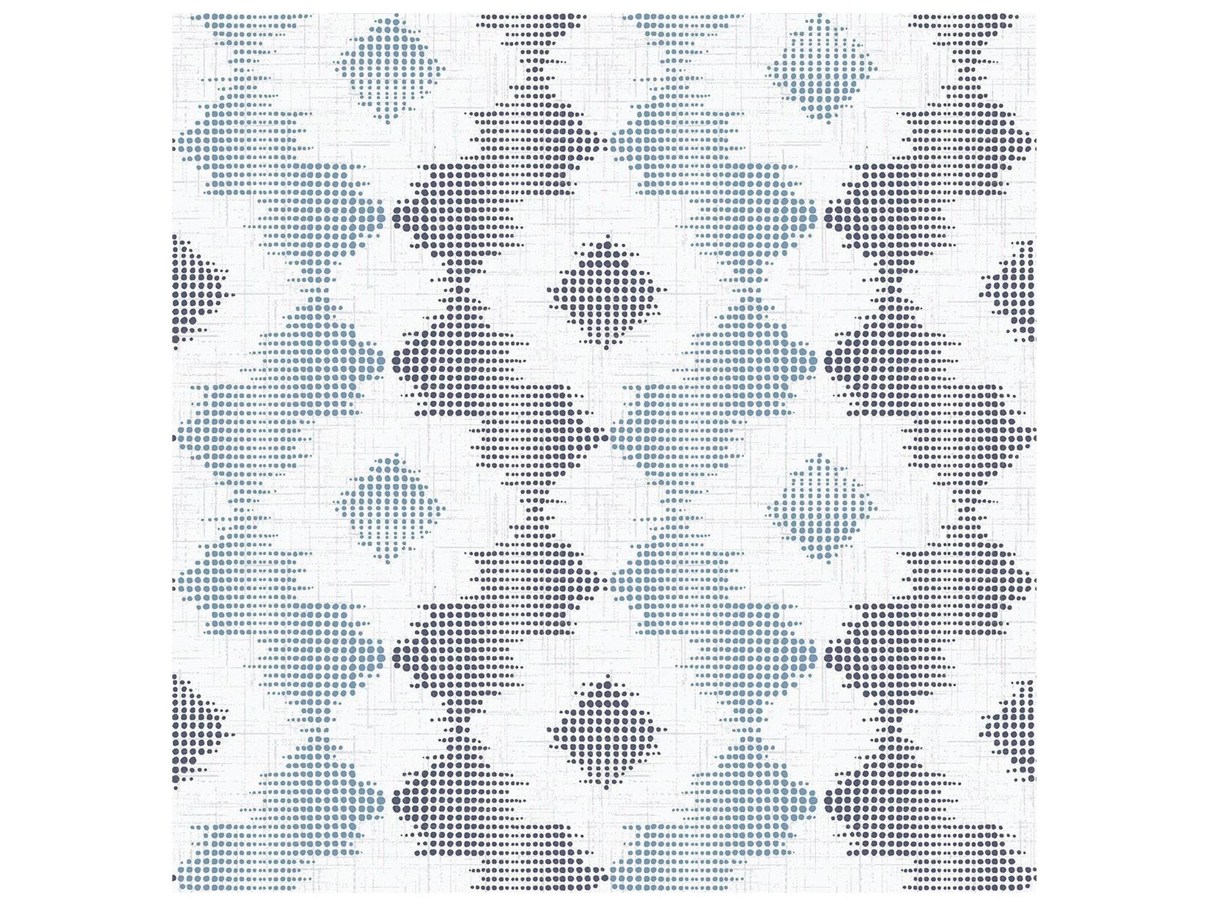 Babylon Blue Abstract Floral Non-Woven Wallpaper