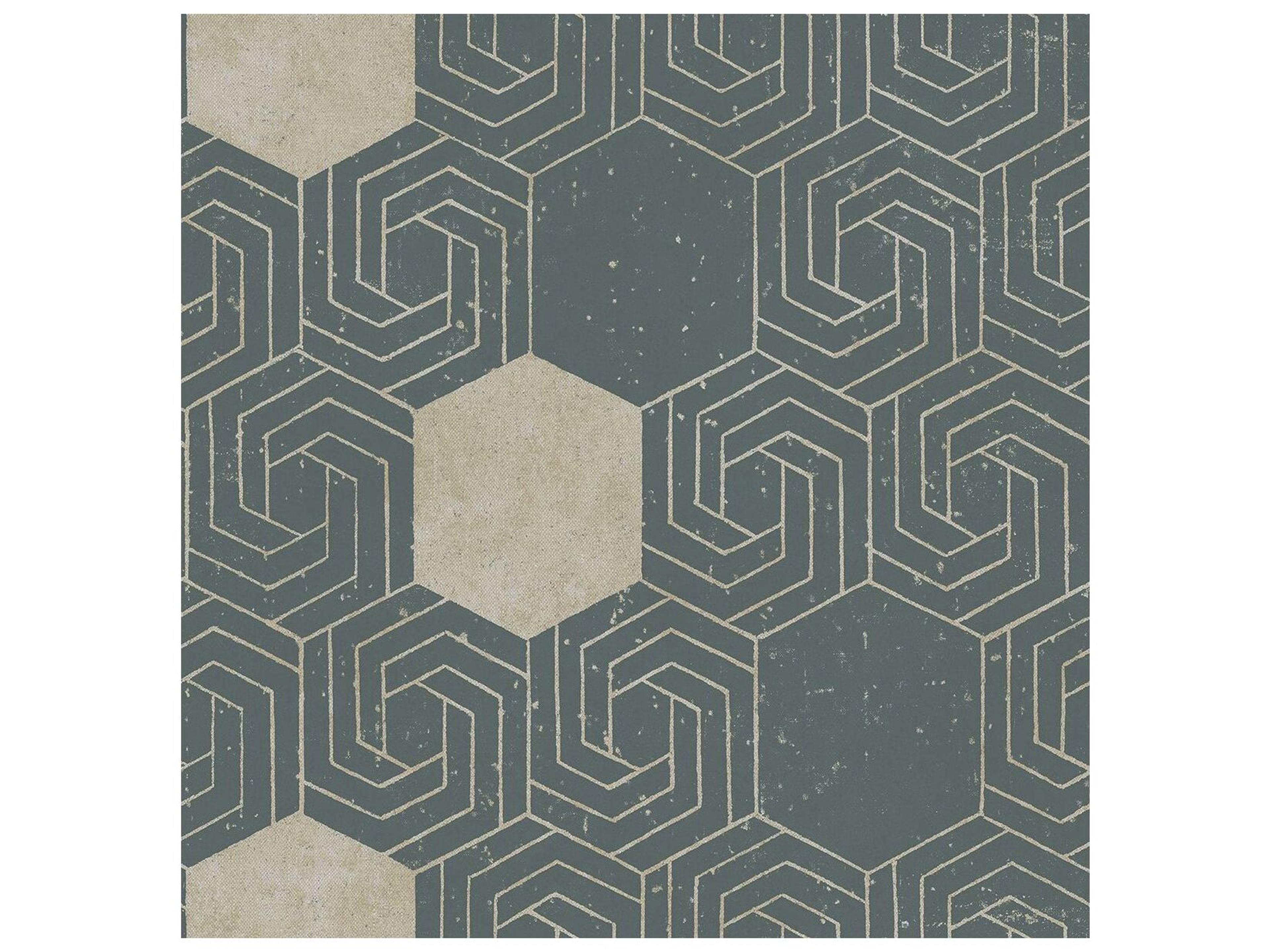 Momentum Dark Green Metallic Geometric Wallpaper