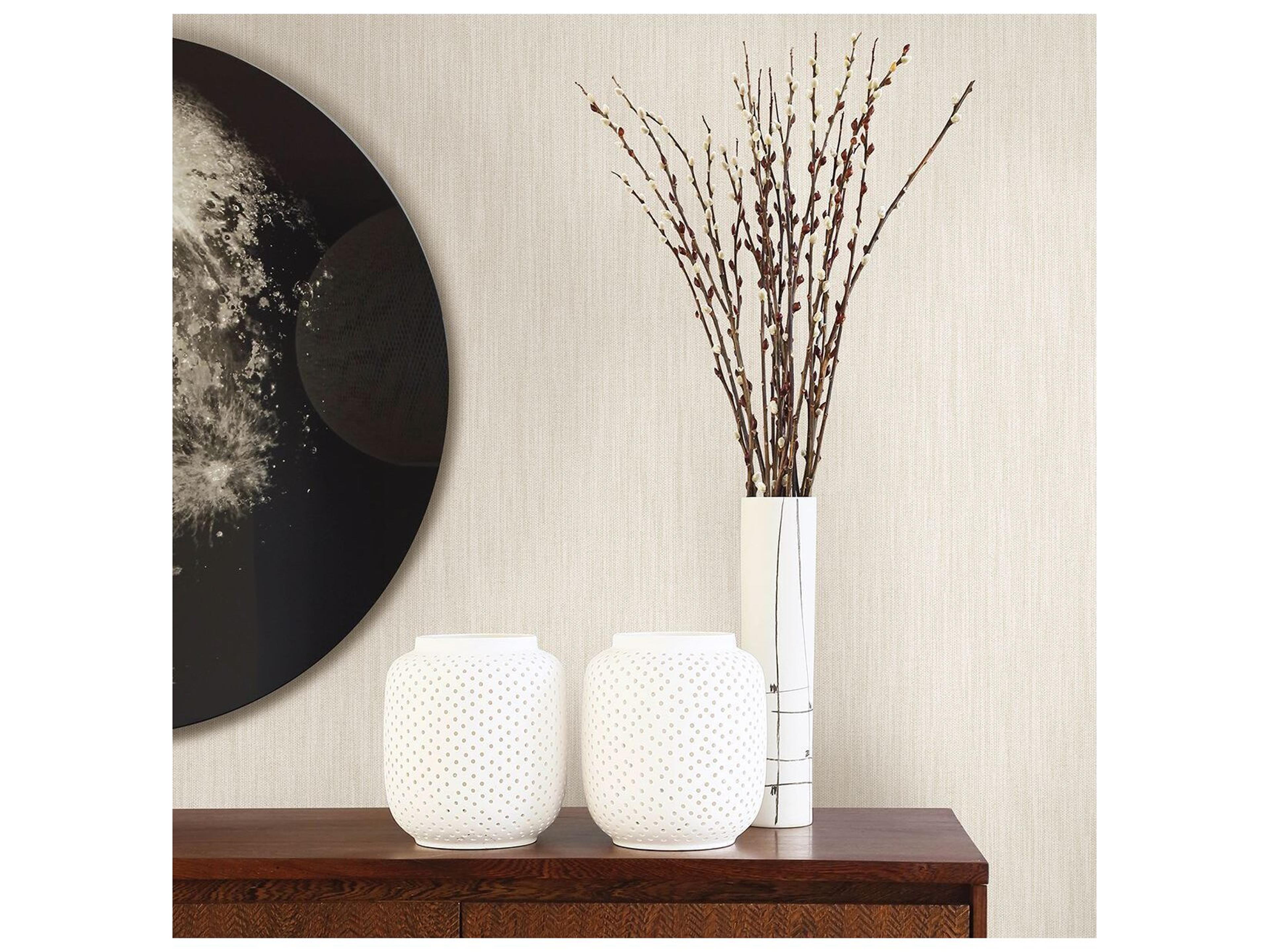 Brewster Home Fashions A-street Prints Chenille Off-White Faux Linen Wallpaper