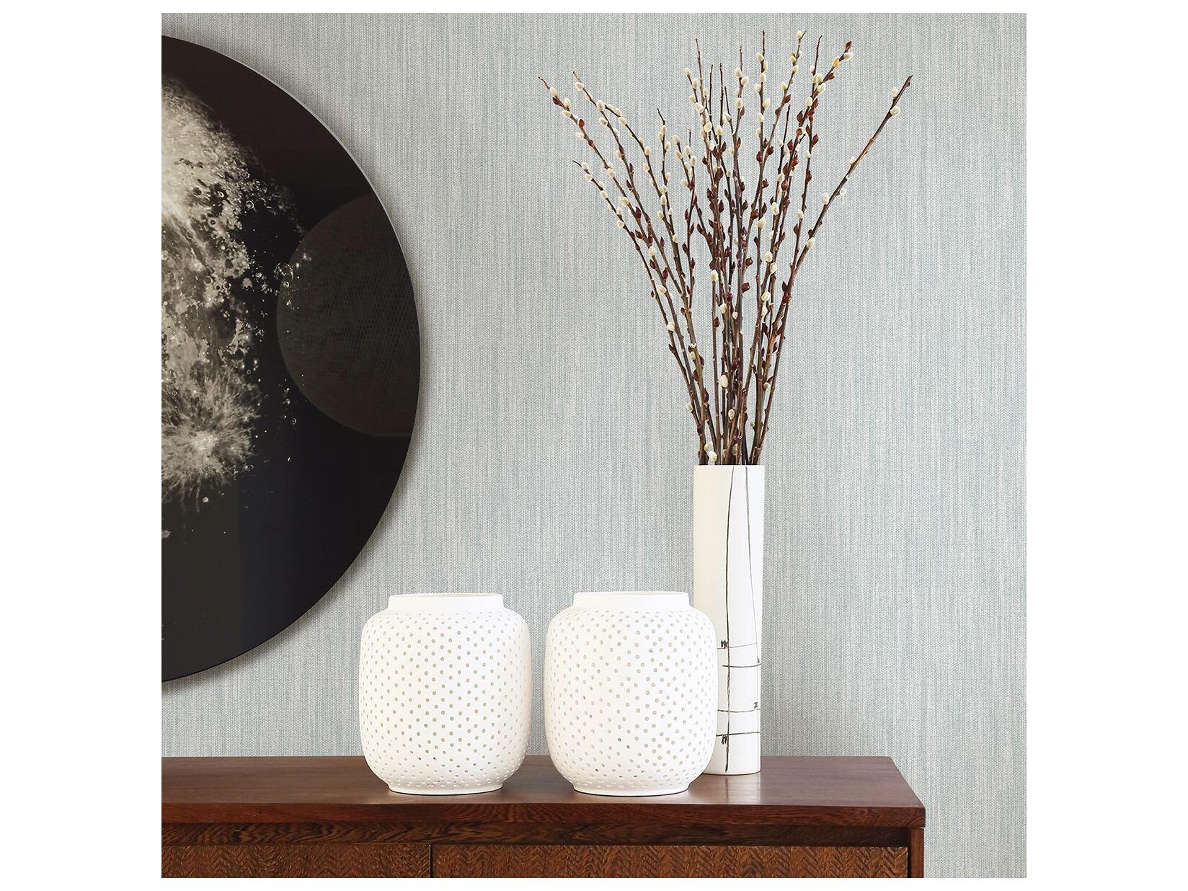 Brewster Home Fashions A-street Prints Chenille Light Blue Faux Linen Wallpaper