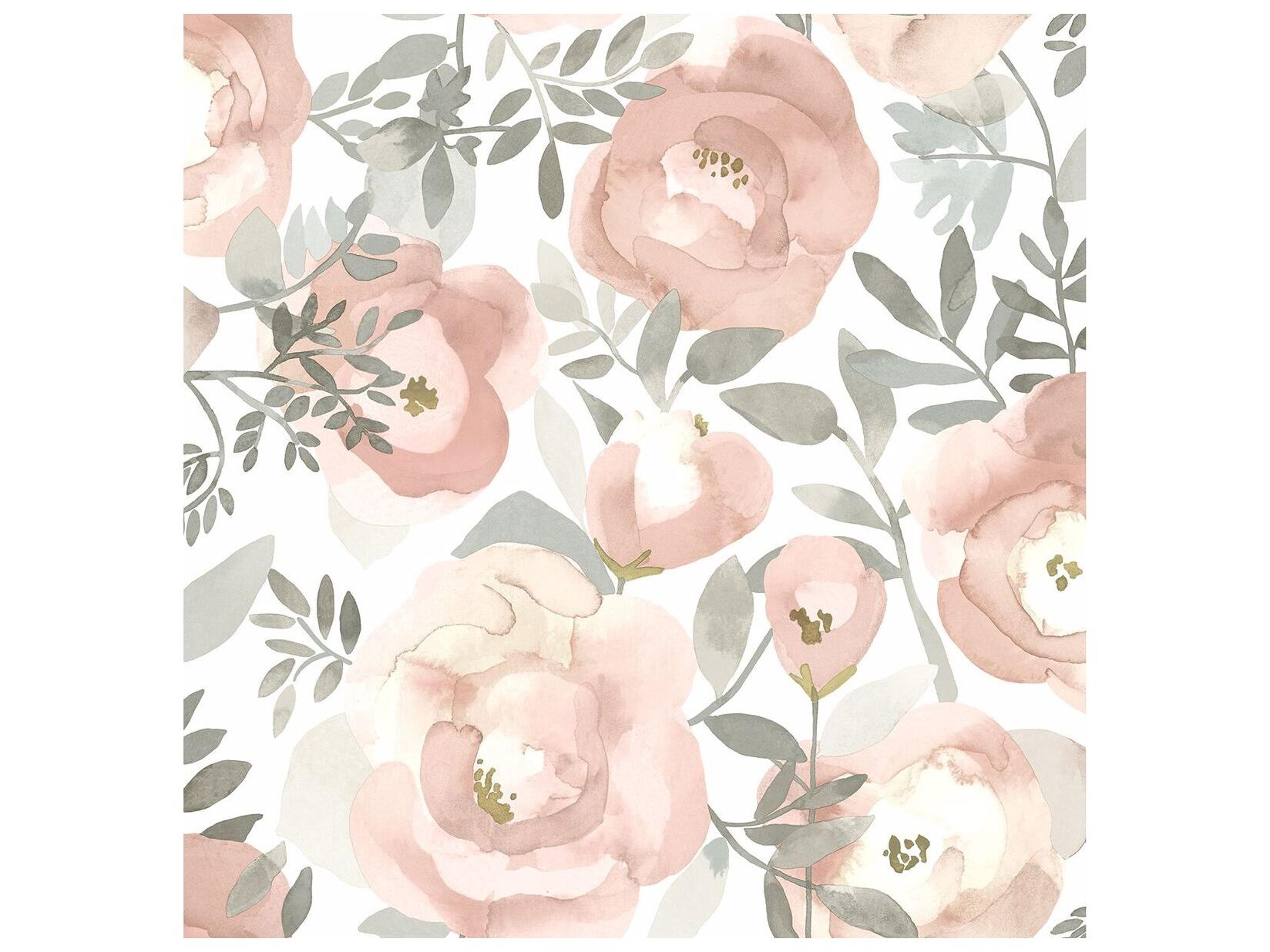 A-Street Prints Orla Rose Floral Non-Woven Wallpaper
