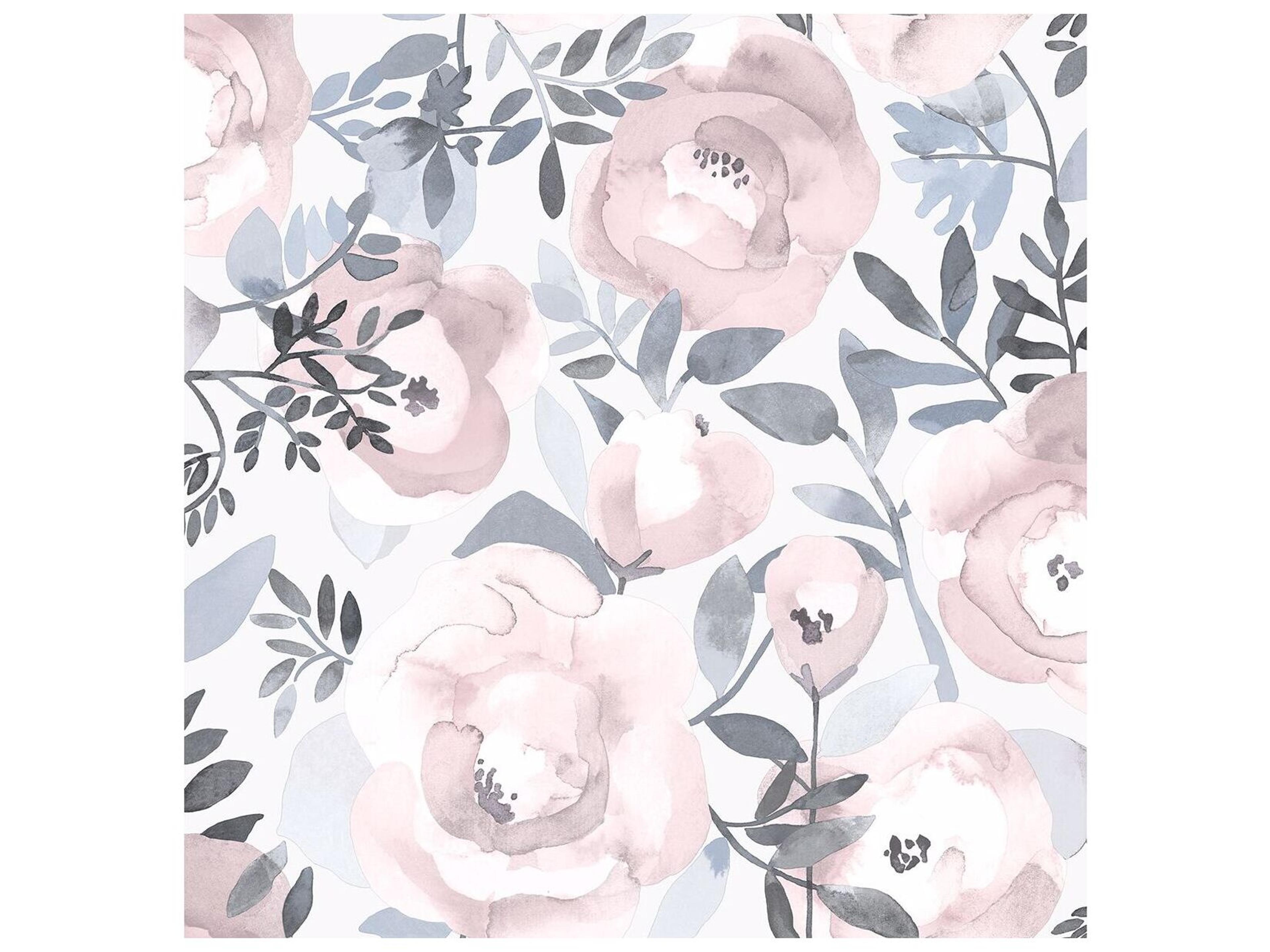 A-Street Prints Orla Purple Floral Non-Woven Wallpaper