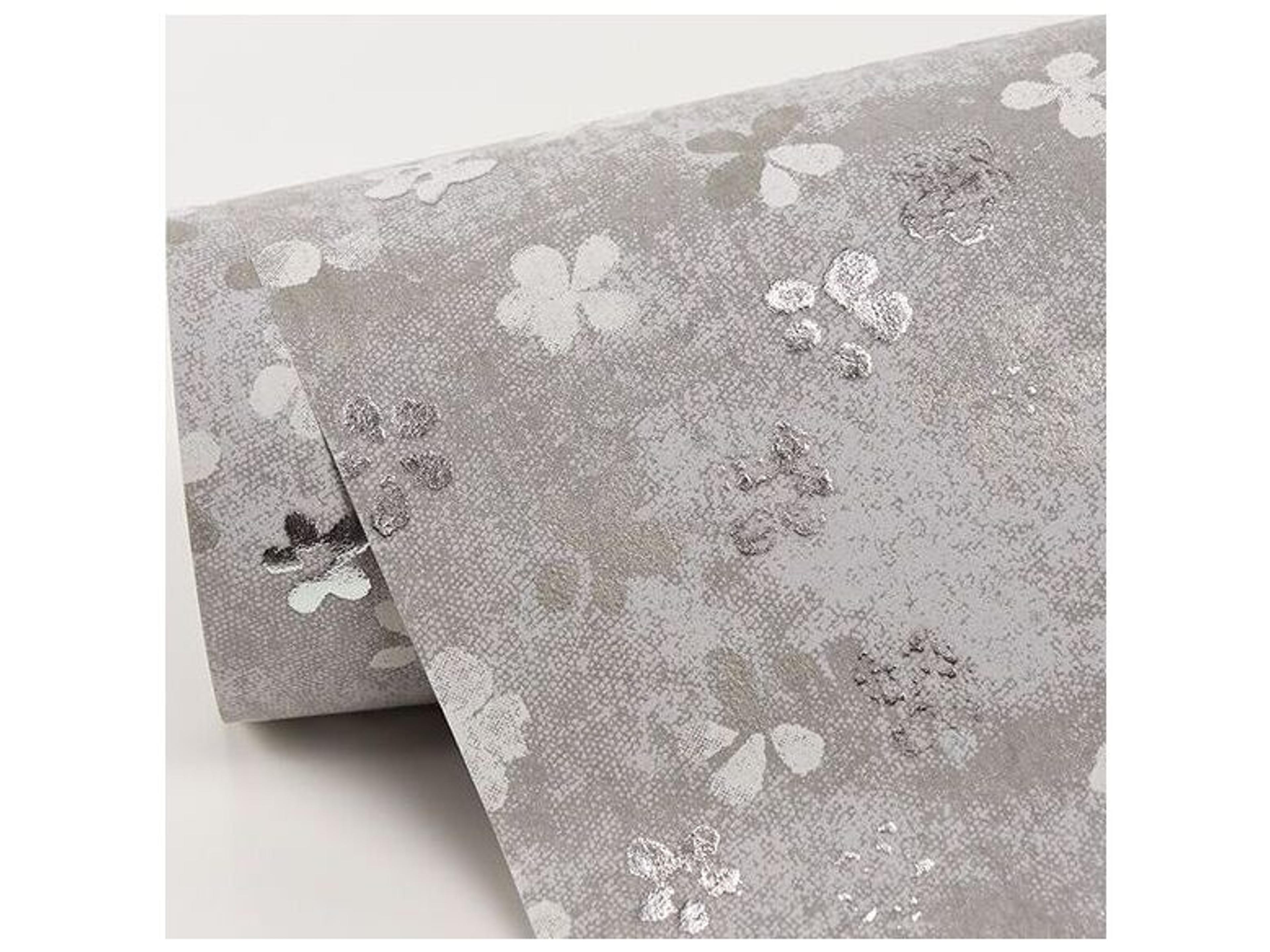 Brewster Home Fashions Fresh Start Kitchen & Bath Cosima Grey Miniature Floral Wallpaper