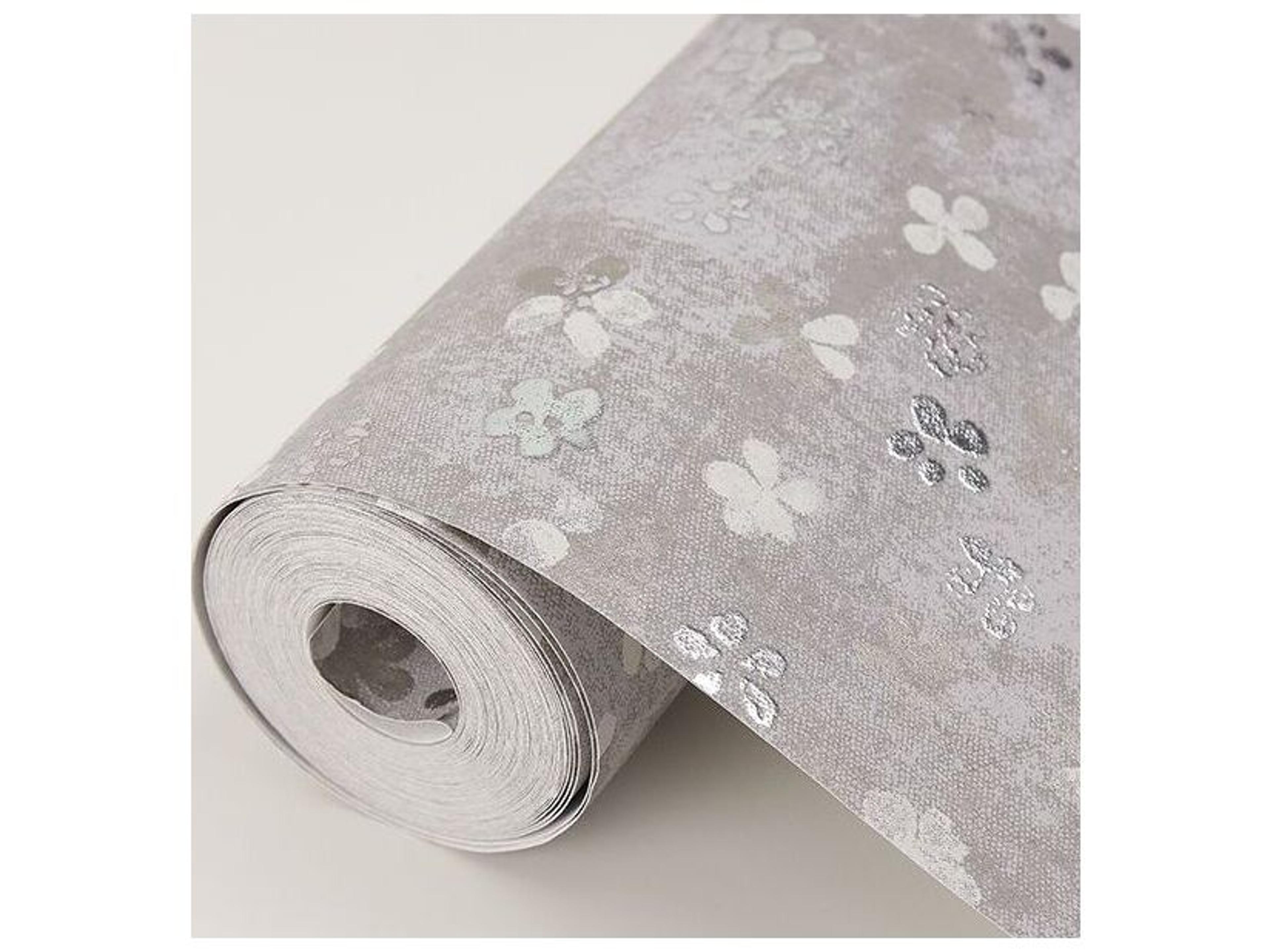 Brewster Home Fashions Fresh Start Kitchen & Bath Cosima Grey Miniature Floral Wallpaper