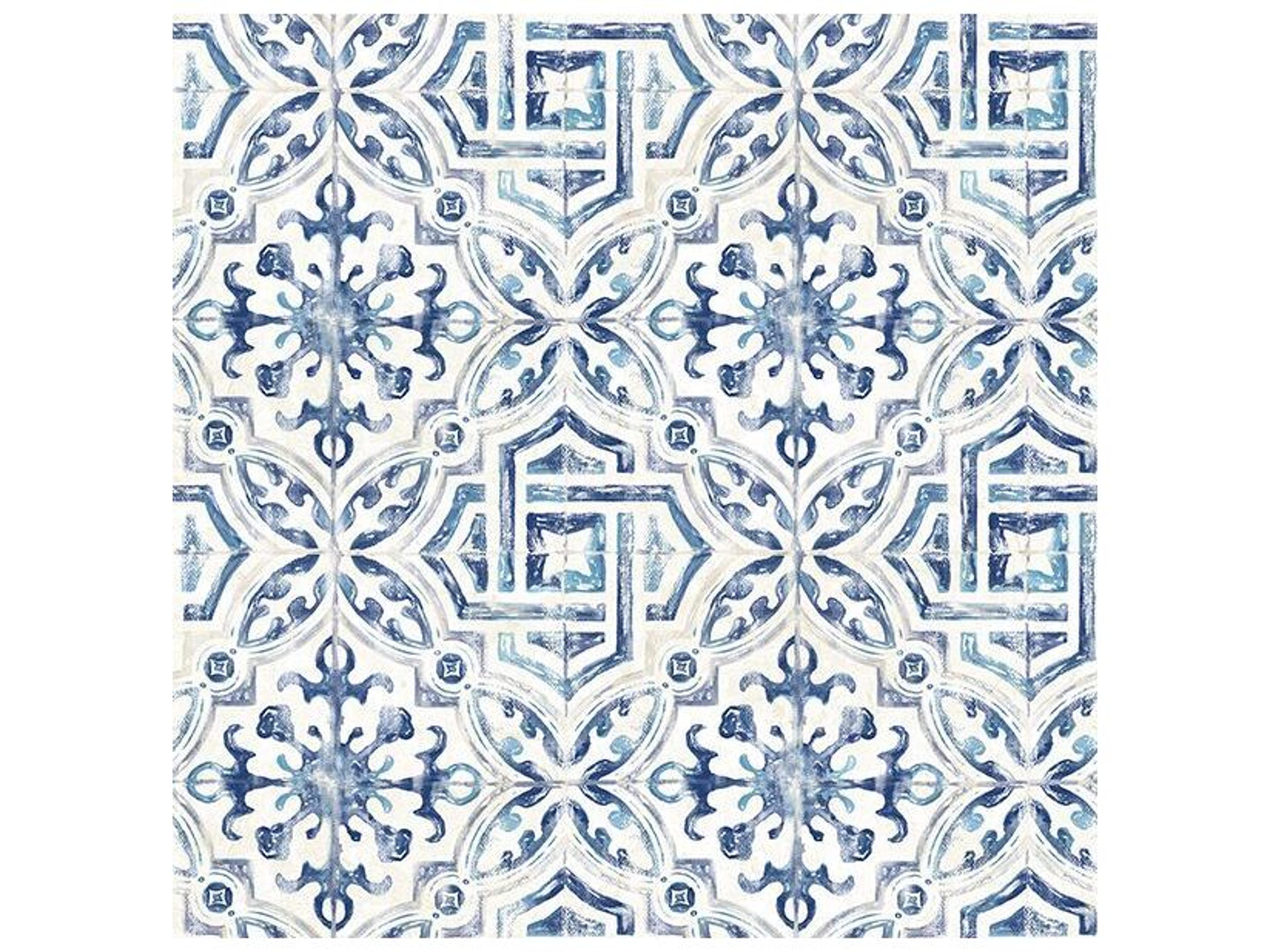 Fresh Start Kitchen & Bath Sonoma Navy Spanish Tile Wallpaper