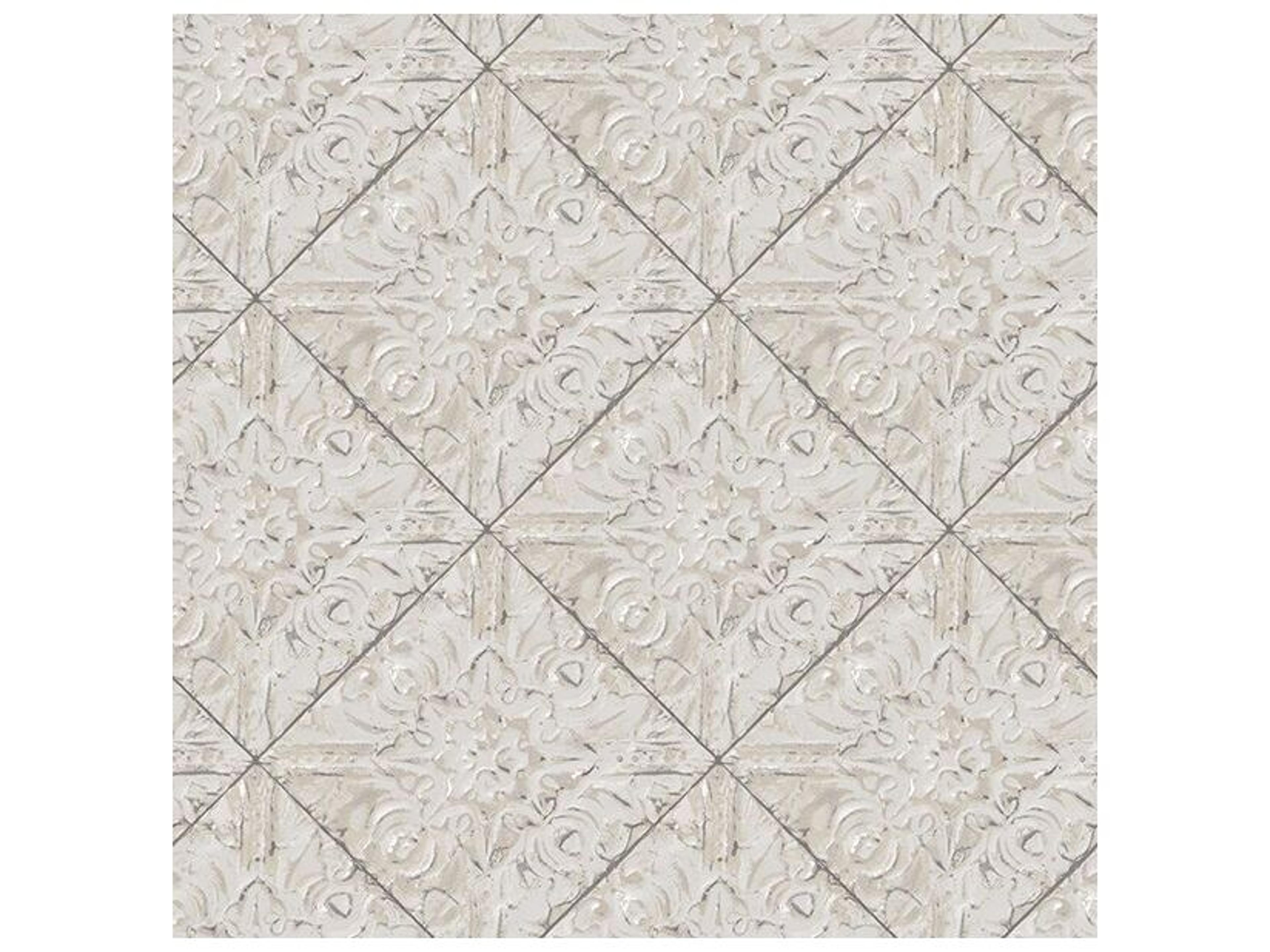 Fresh Start Kitchen & Bath Brandi Grey Tin Tile Wallpaper