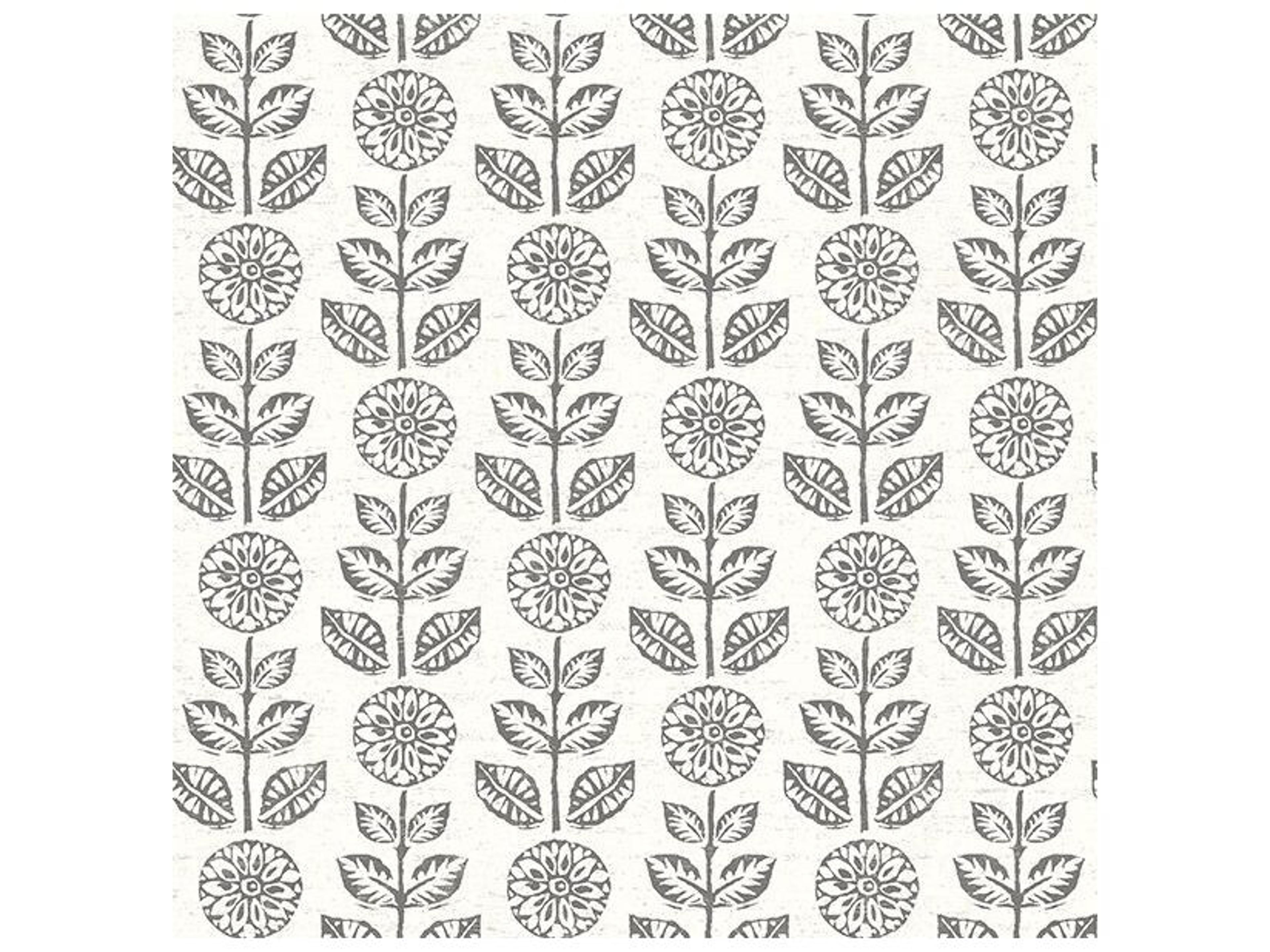 Fresh Start Kitchen & Bath Dolly Dark Brown Folk Floral Wallpaper