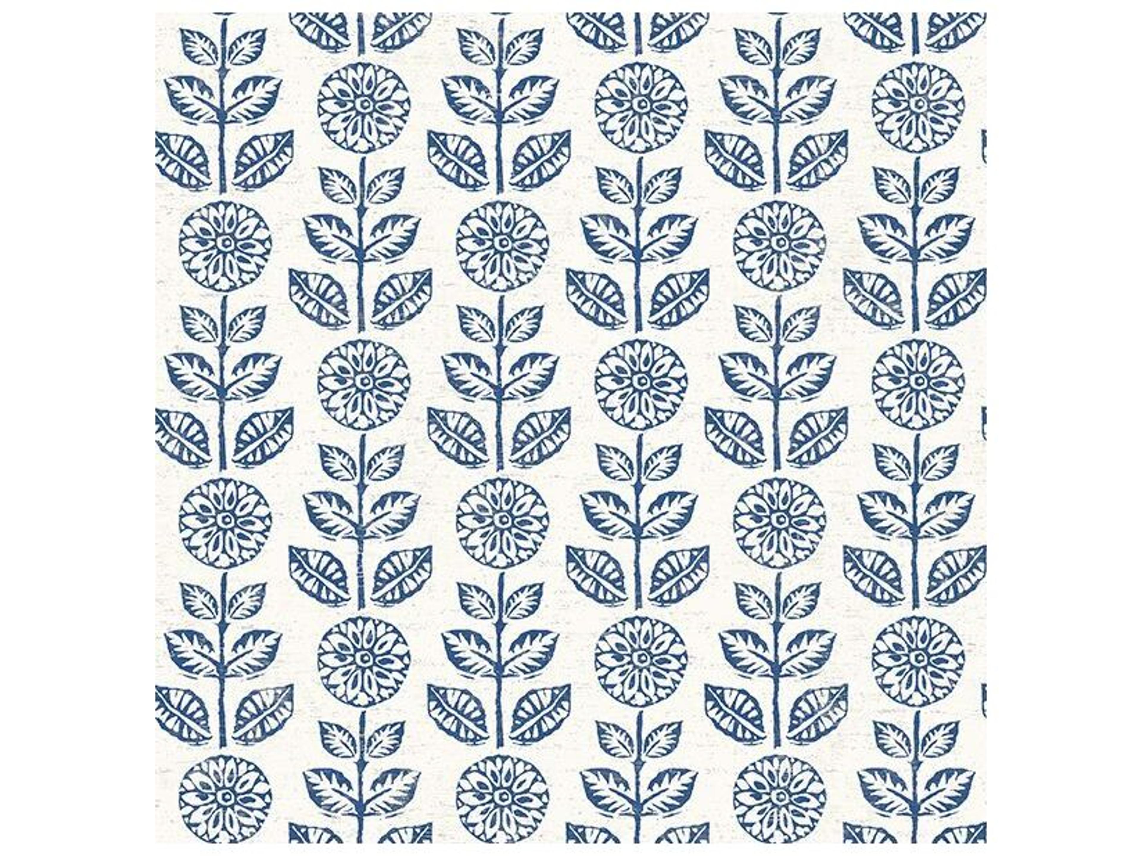 Brewster Home Fashions Fresh Start Kitchen & Bath Dolly Navy Folk Floral Wallpaper