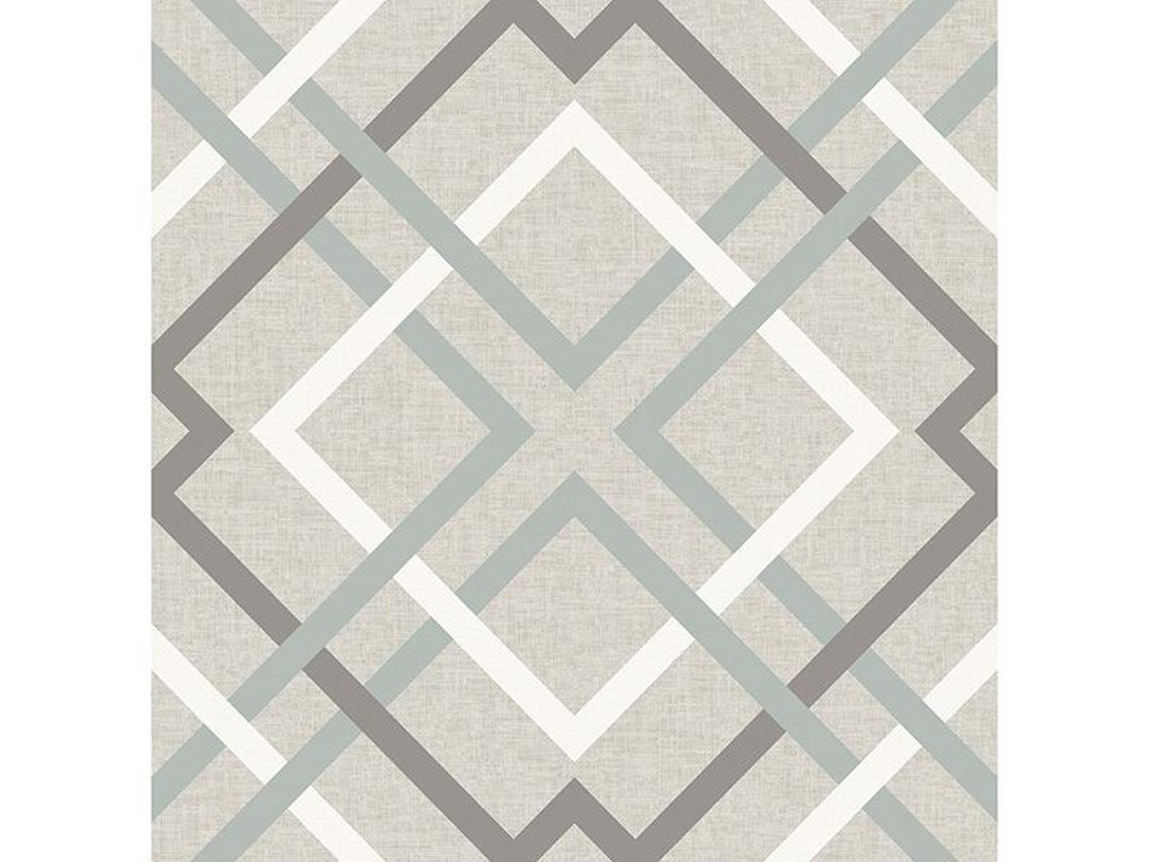 Fresh Start Kitchen & Bath Saltire Taupe Geometric Wallpaper