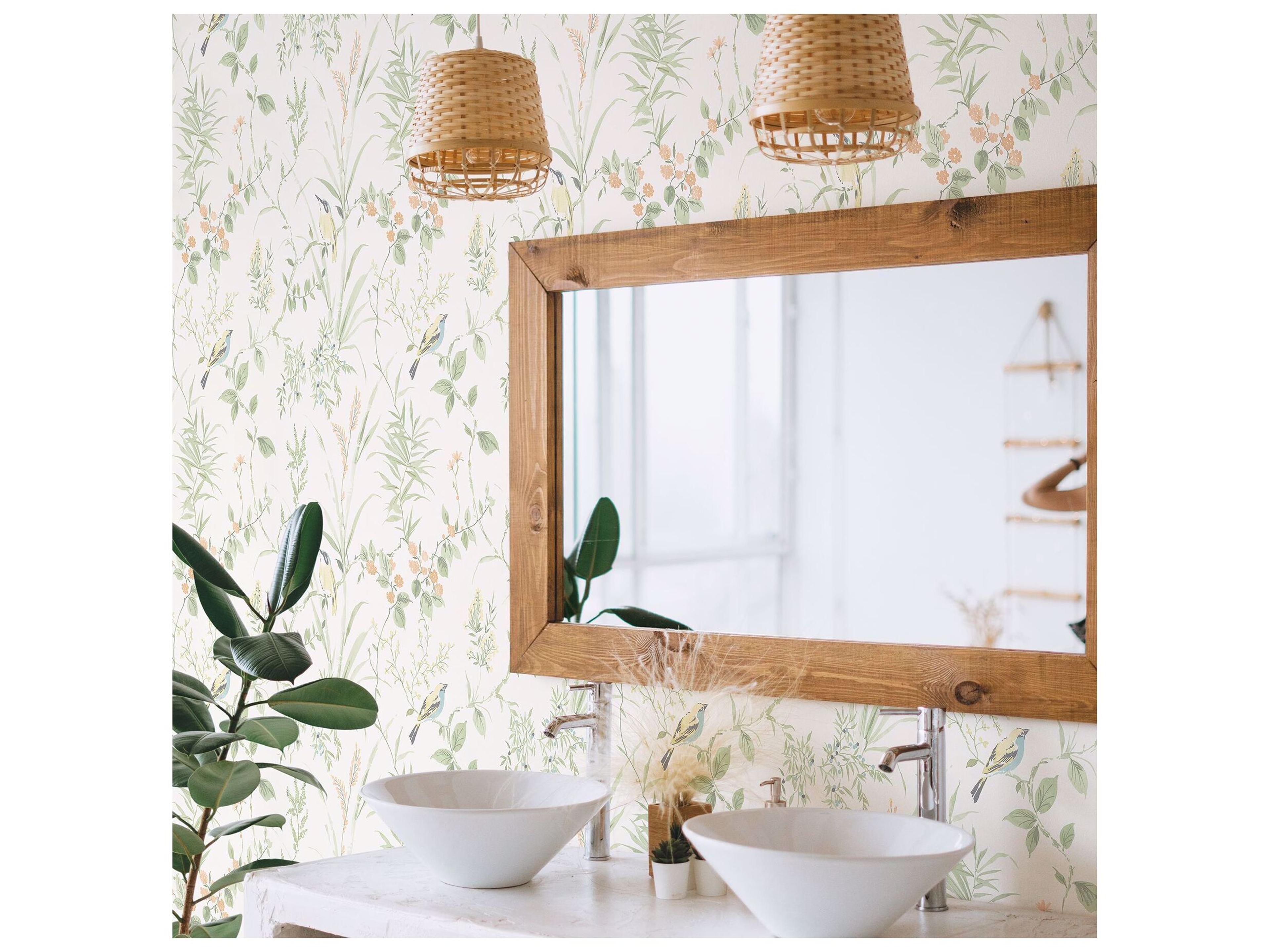 Brewster Home Fashions Fresh Start Kitchen & Bath Imperial Garden Sage Botanical Wallpaper