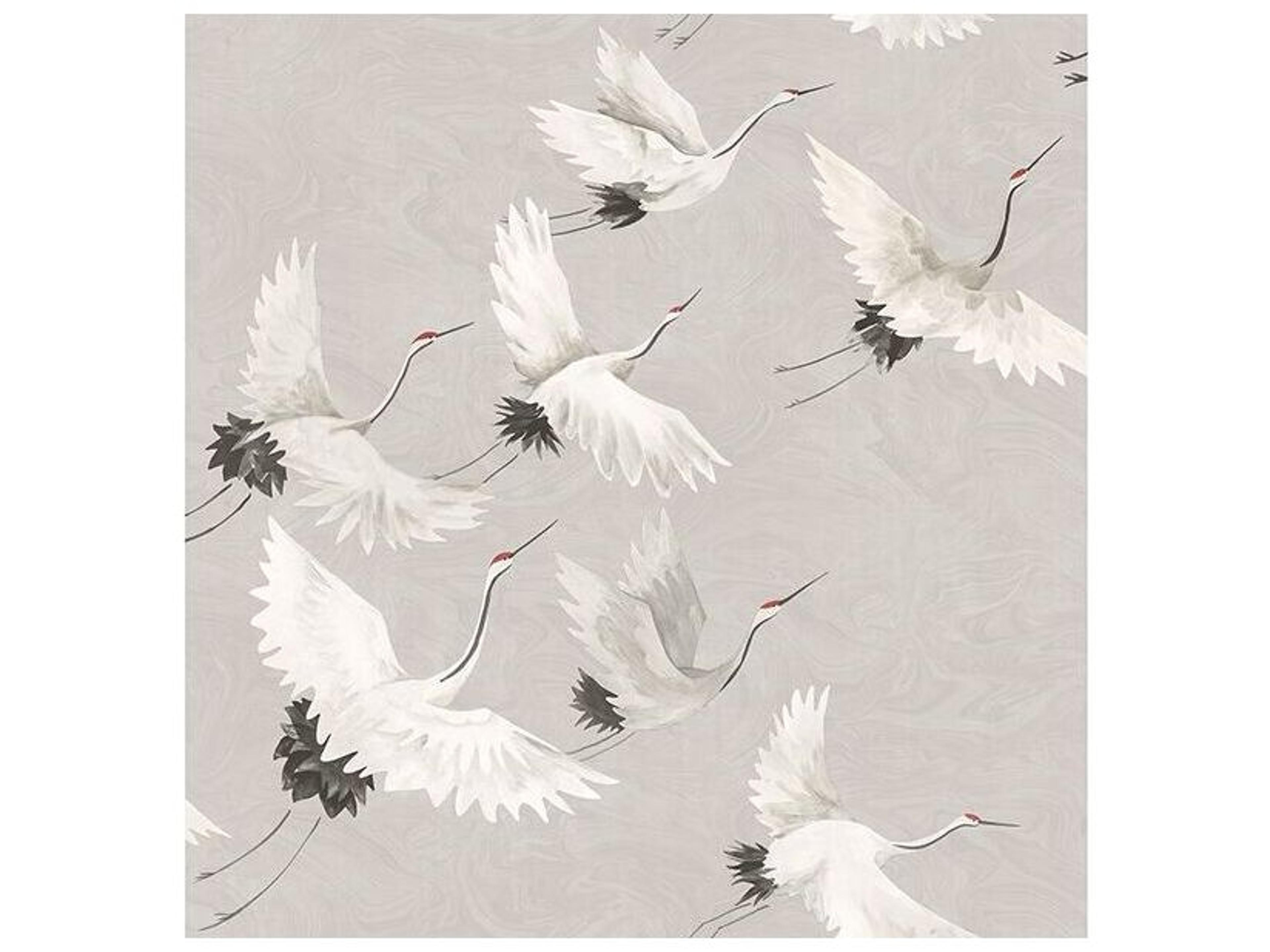 Fresh Start Kitchen & Bath Windsong Grey Bird Wallpaper