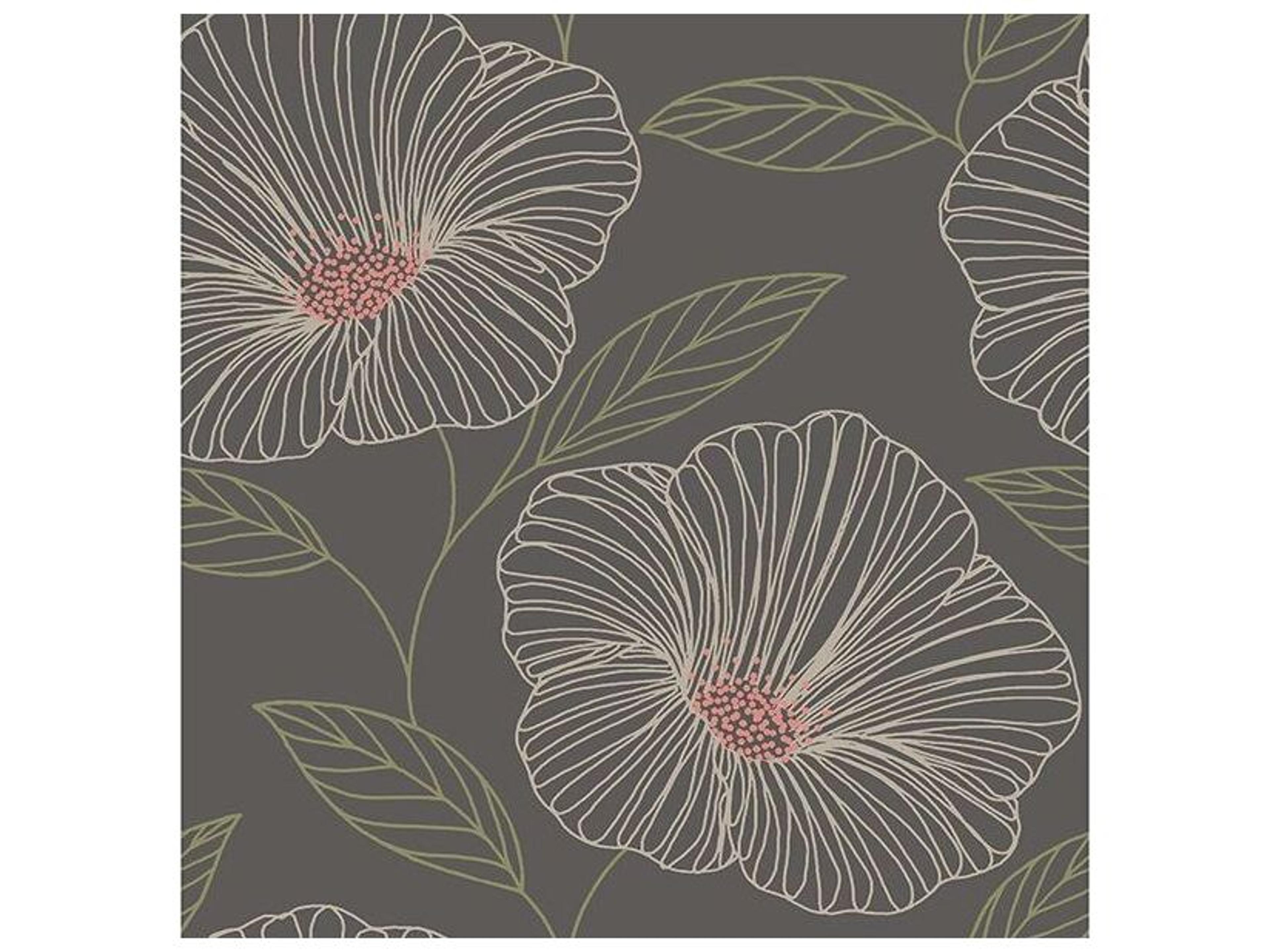 Fresh Start Kitchen & Bath Mythic Brown Floral Wallpaper