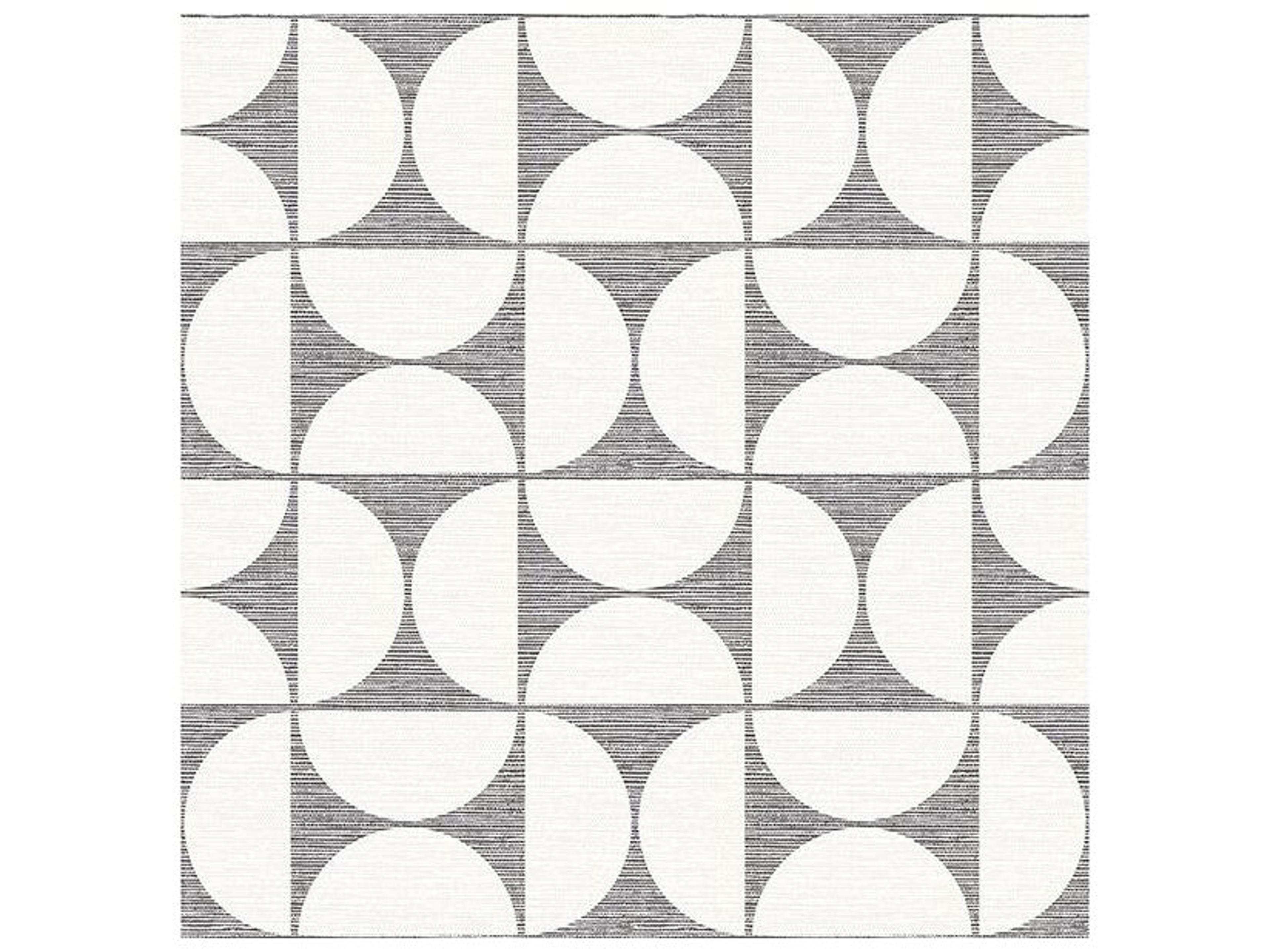 Fresh Start Kitchen & Bath Deedee Black Geometric Faux Grasscloth Wallpaper
