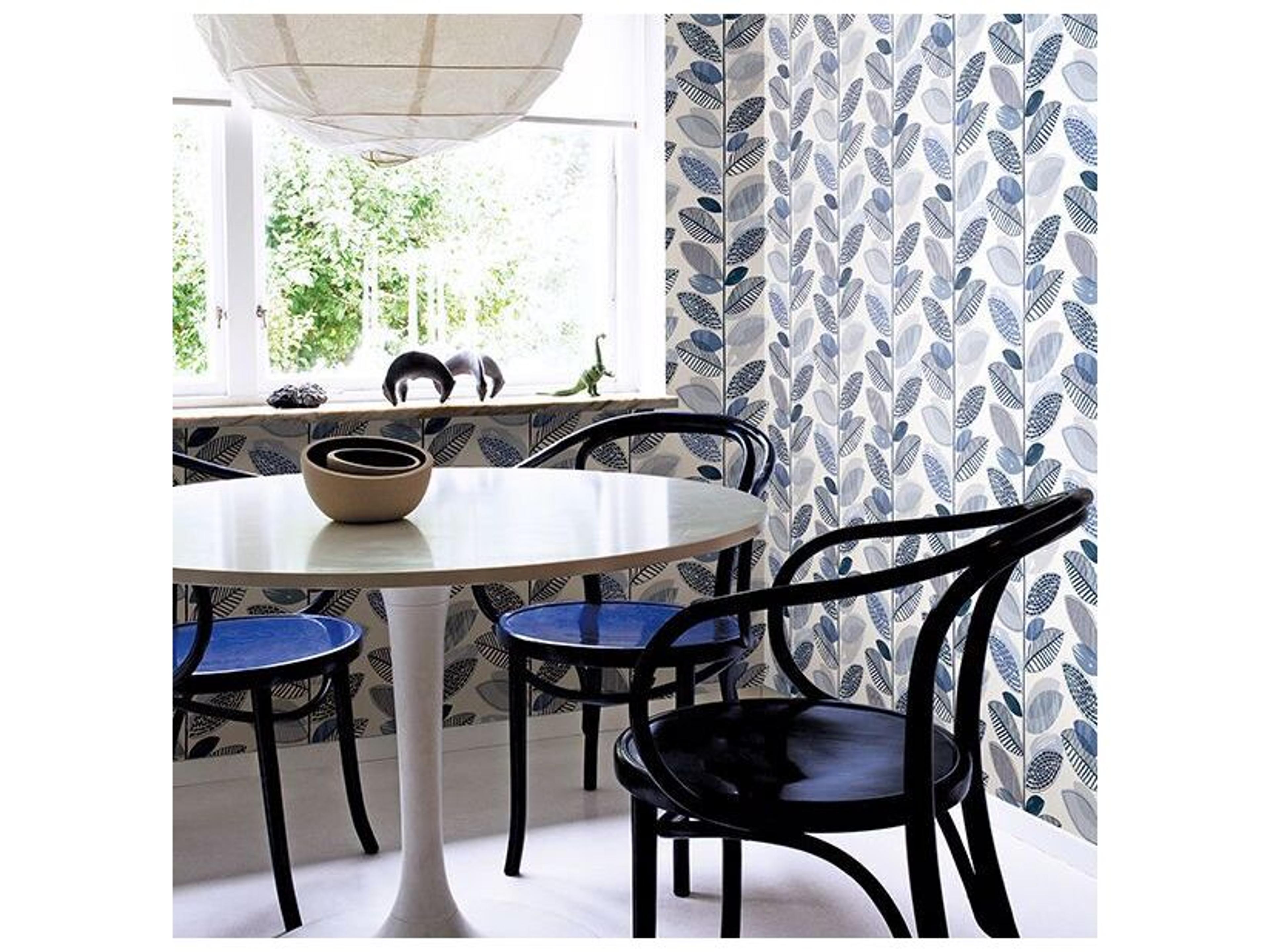 Brewster Home Fashions Fresh Start Kitchen & Bath Nyssa Blue Leaves Wallpaper
