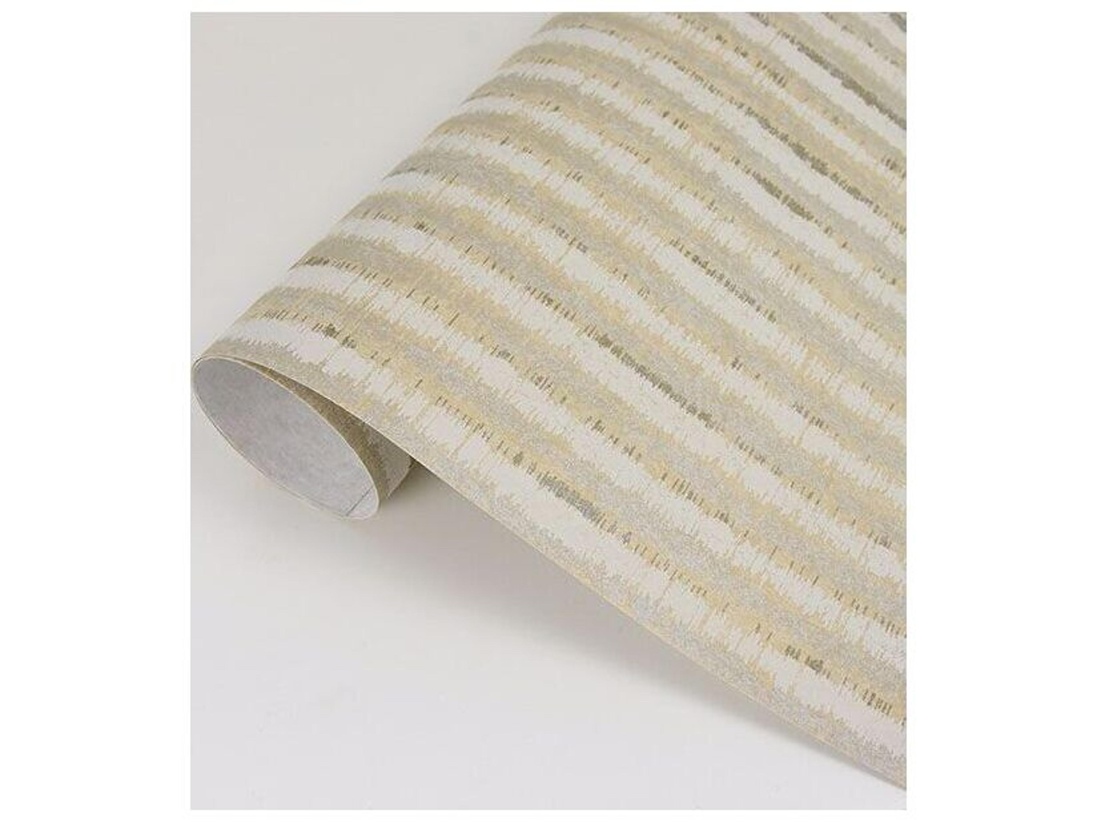 Brewster Home Fashions Riva Annabeth Beige Distressed Stripe Wallpaper