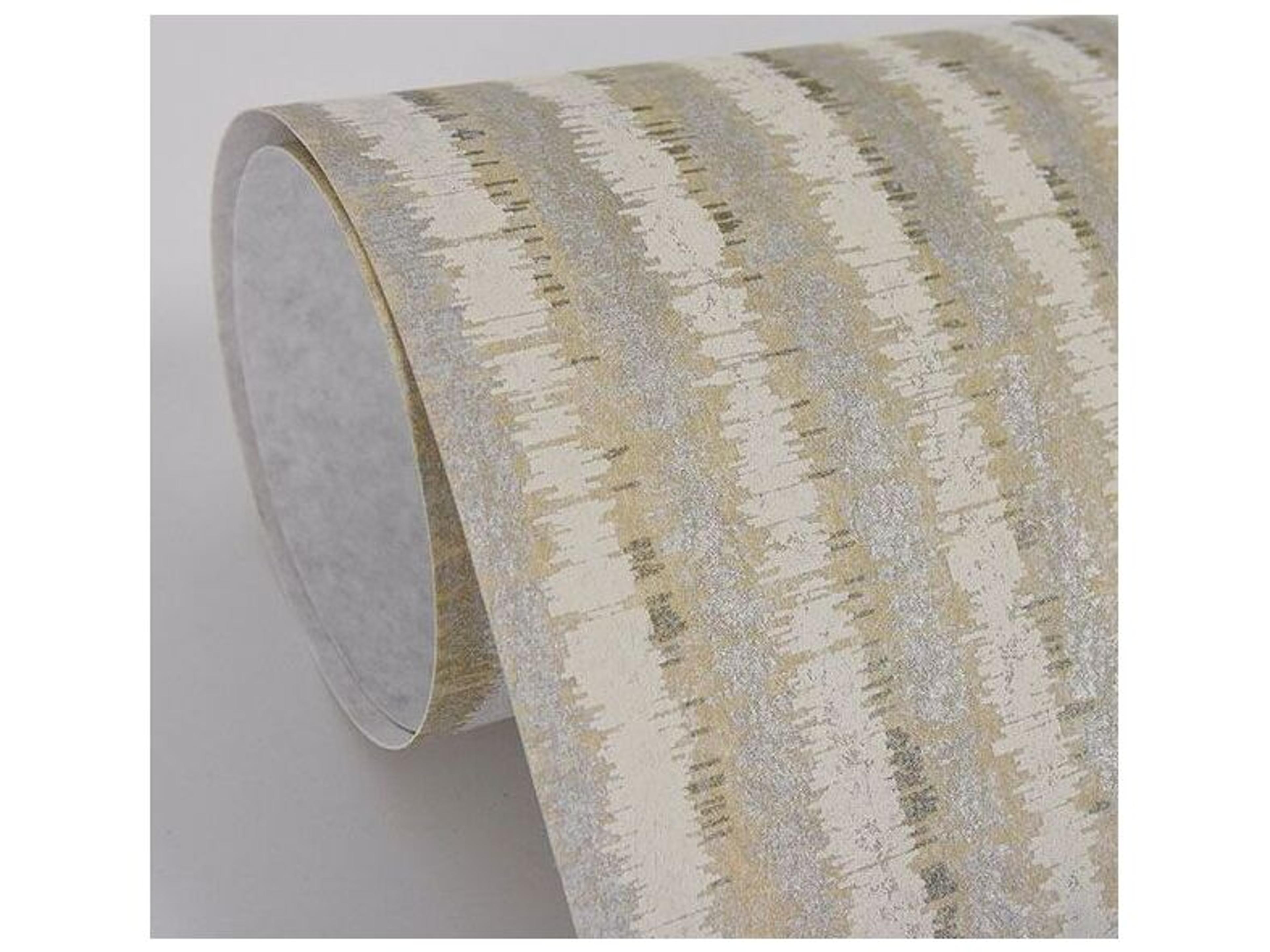 Brewster Home Fashions Riva Annabeth Beige Distressed Stripe Wallpaper