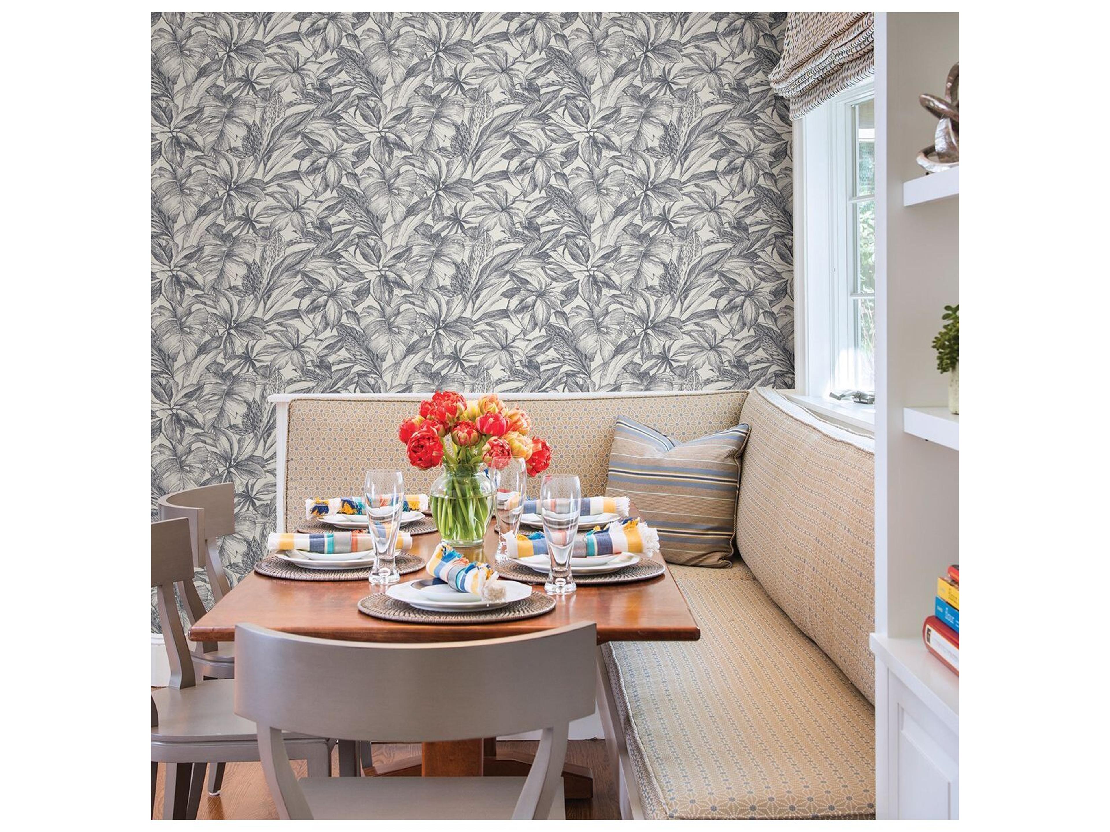Brewster Home Fashions Warner Simone Denim Tropical Wallpaper