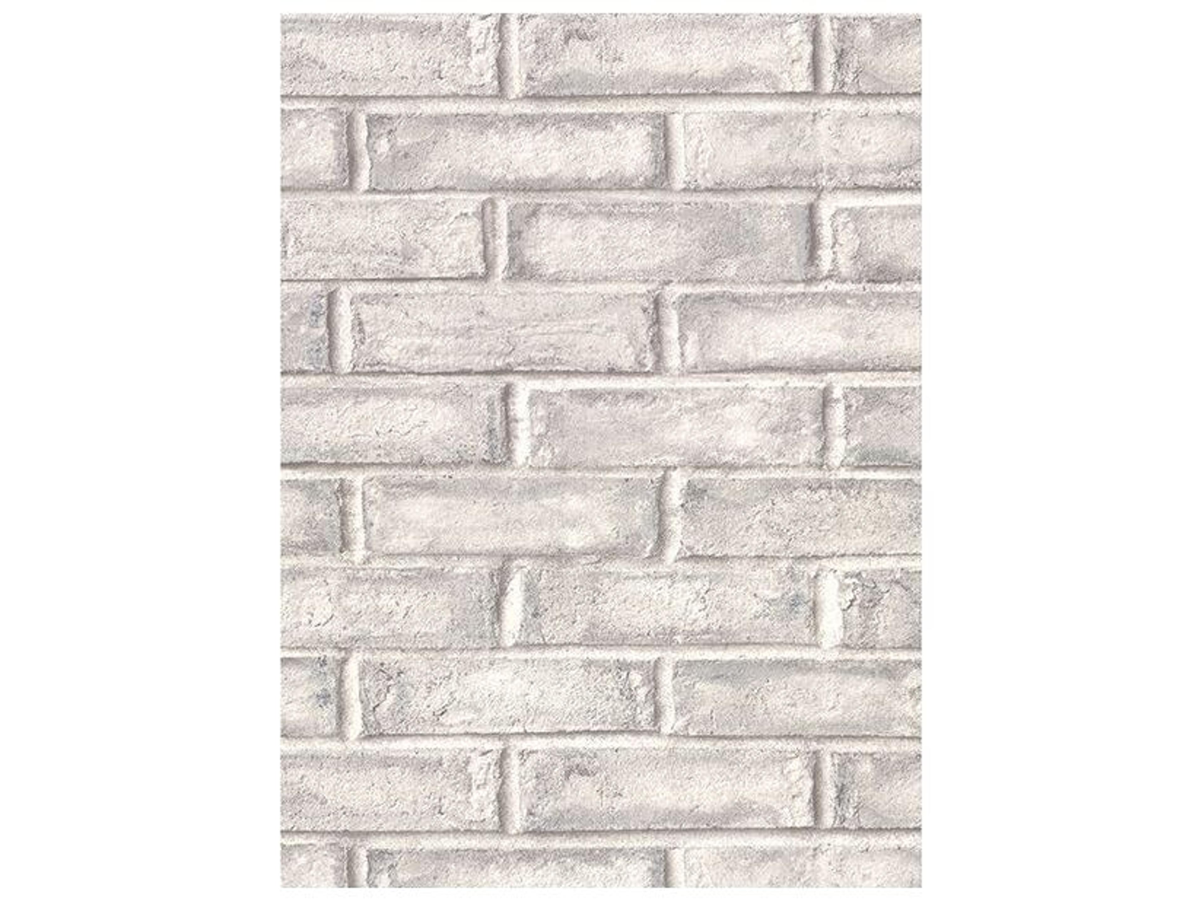 Warner Appleton Grey Faux Weathered Brick Wallpaper