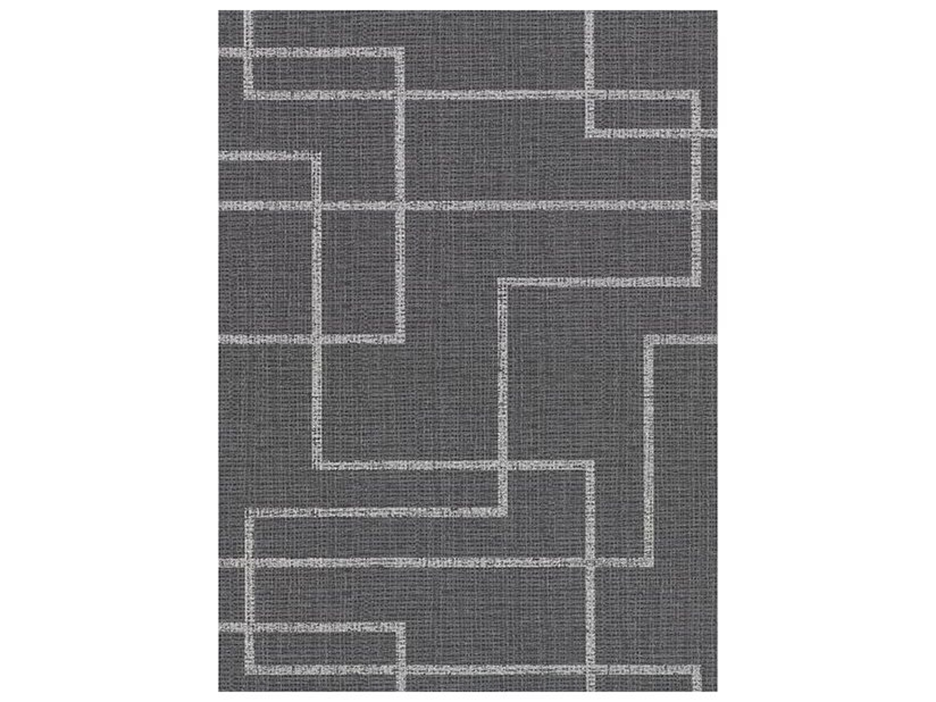 Warner Clarendon Charcoal Geometric Faux Grasscloth Wallpaper