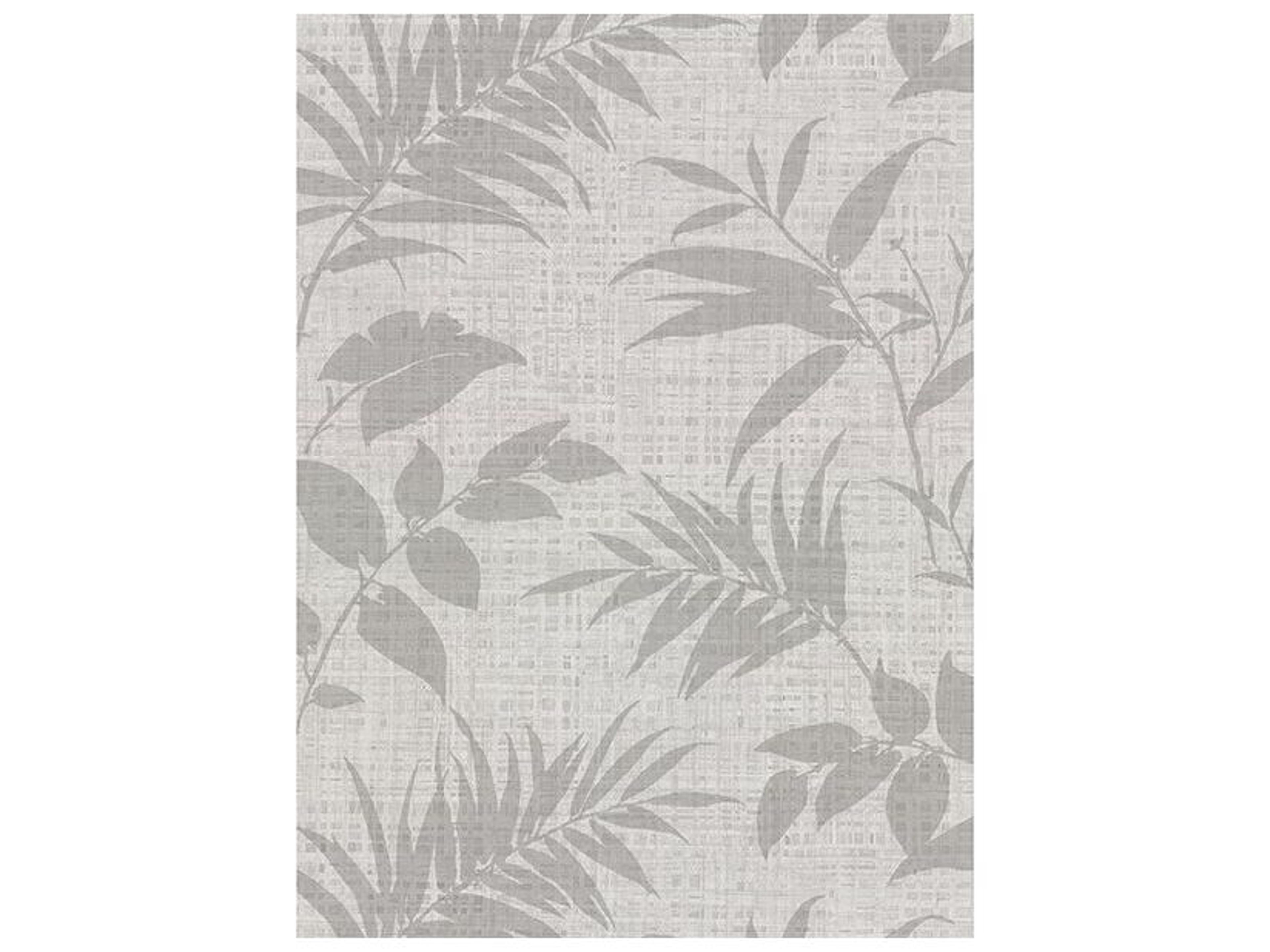 Warner Chandler Light Grey Botanical Faux Grasscloth Wallpaper