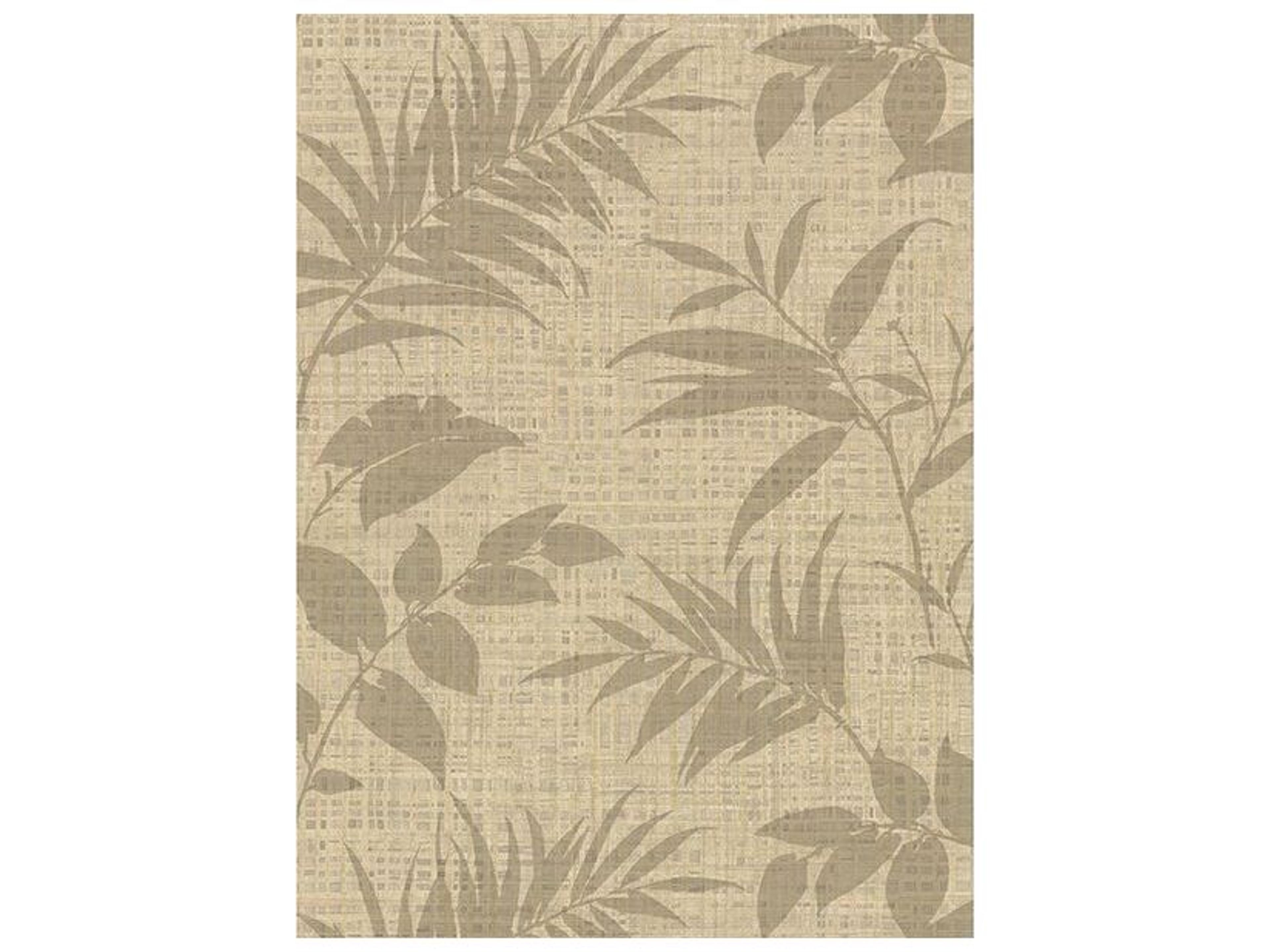 Warner Chandler Khaki Botanical Faux Grasscloth Wallpaper