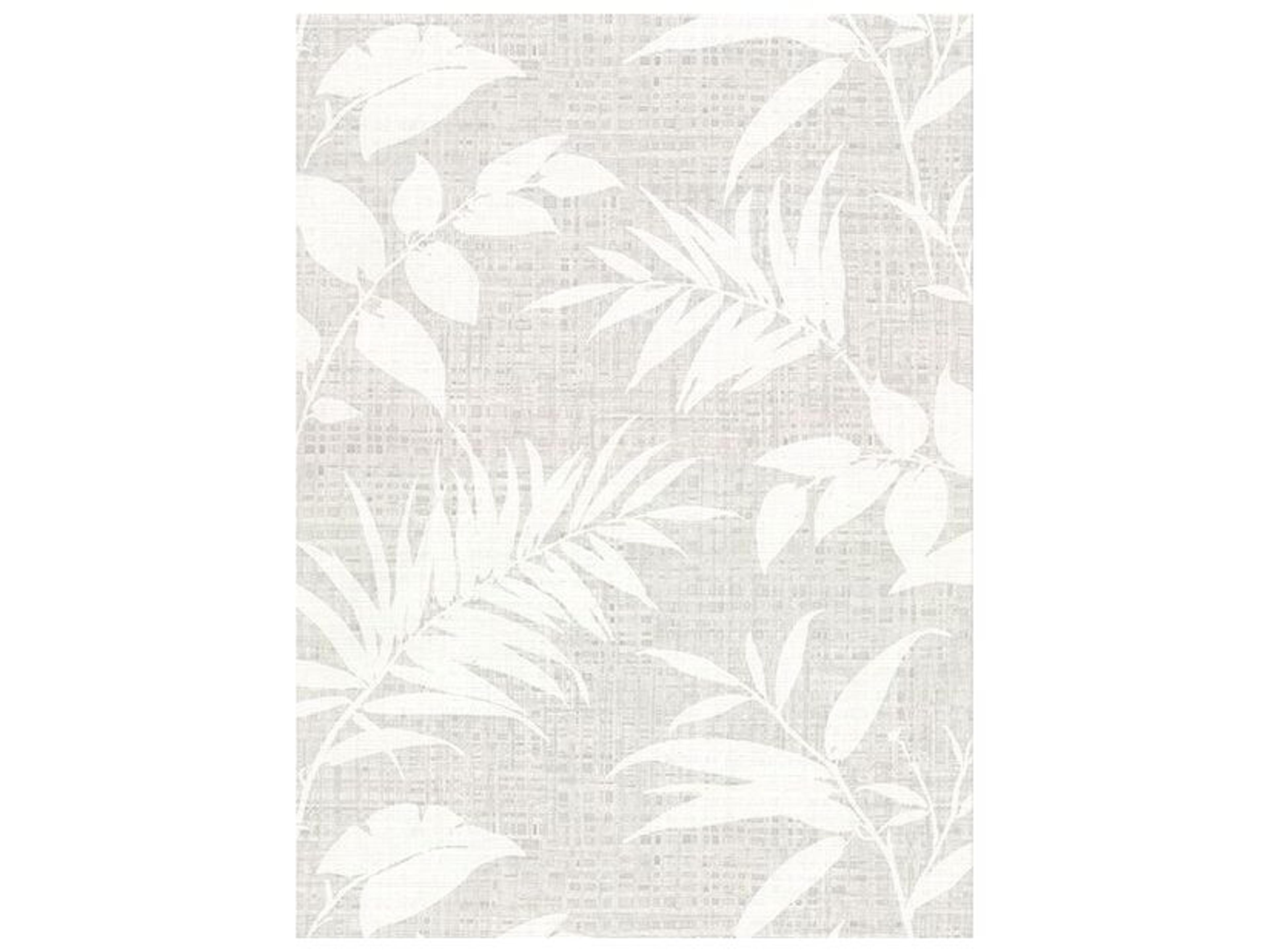 Warner Chandler Grey Botanical Faux Grasscloth Wallpaper