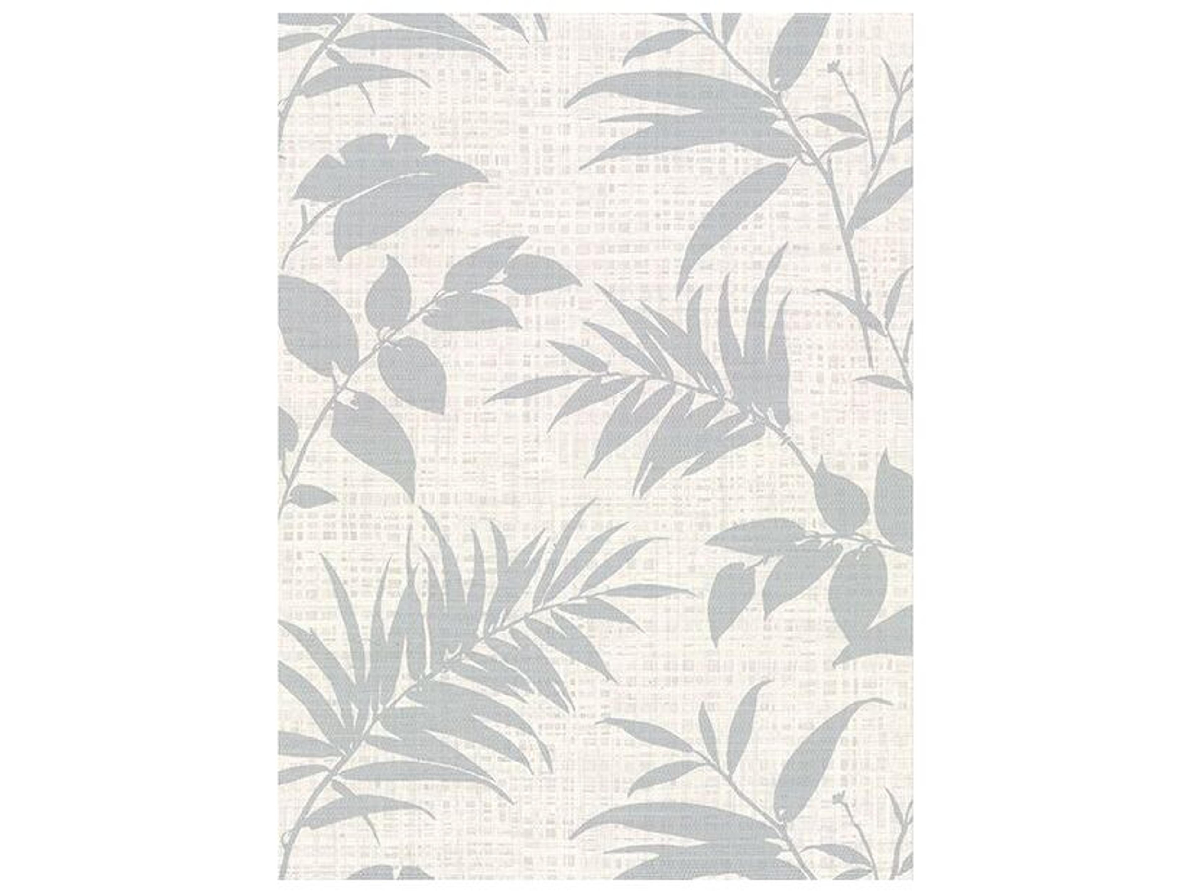 Warner Chandler Off-White Botanical Faux Grasscloth Wallpaper