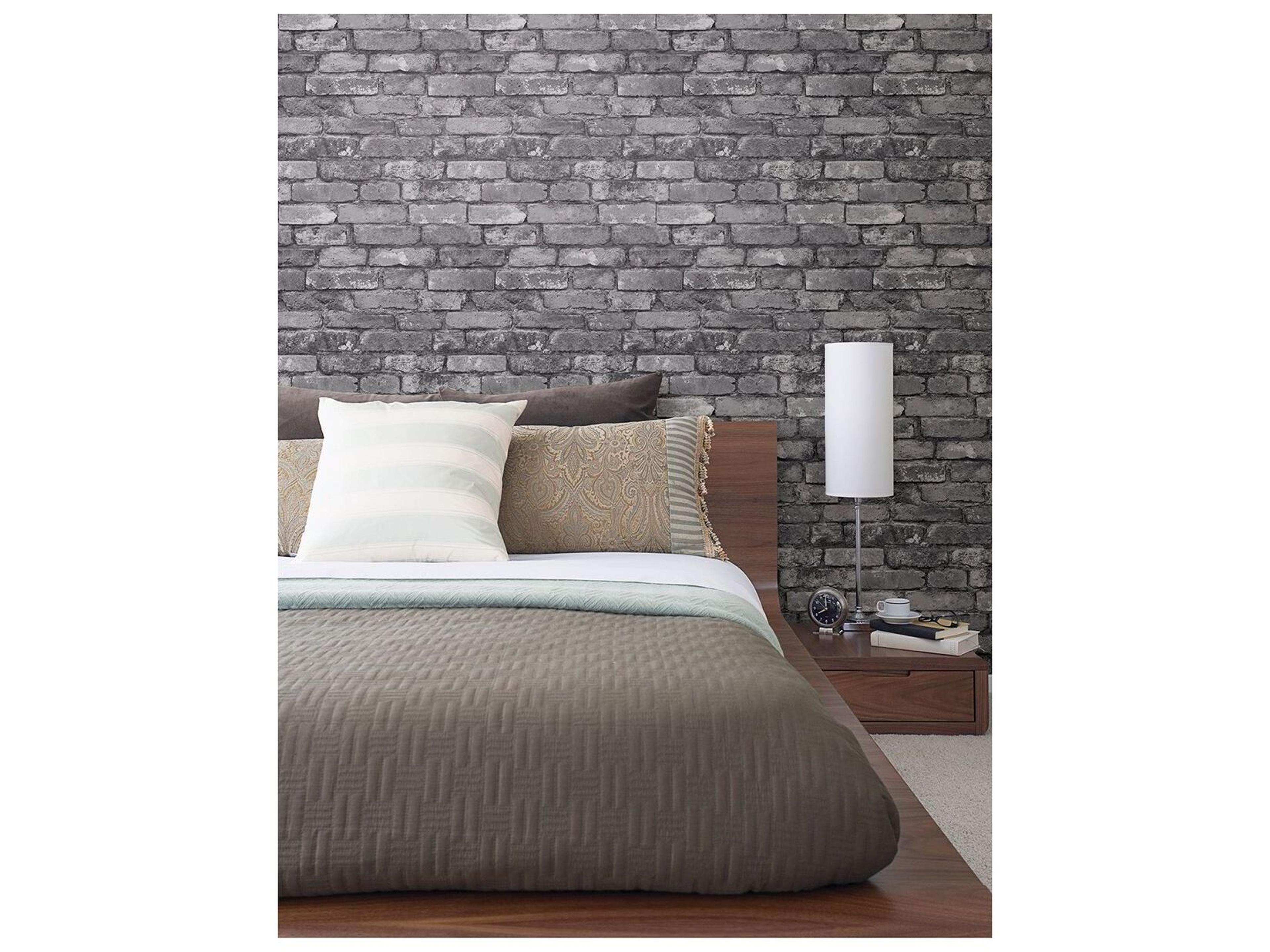 Brewster Home Fashions A-street Prints Debs Grey Exposed Brick Wallpaper