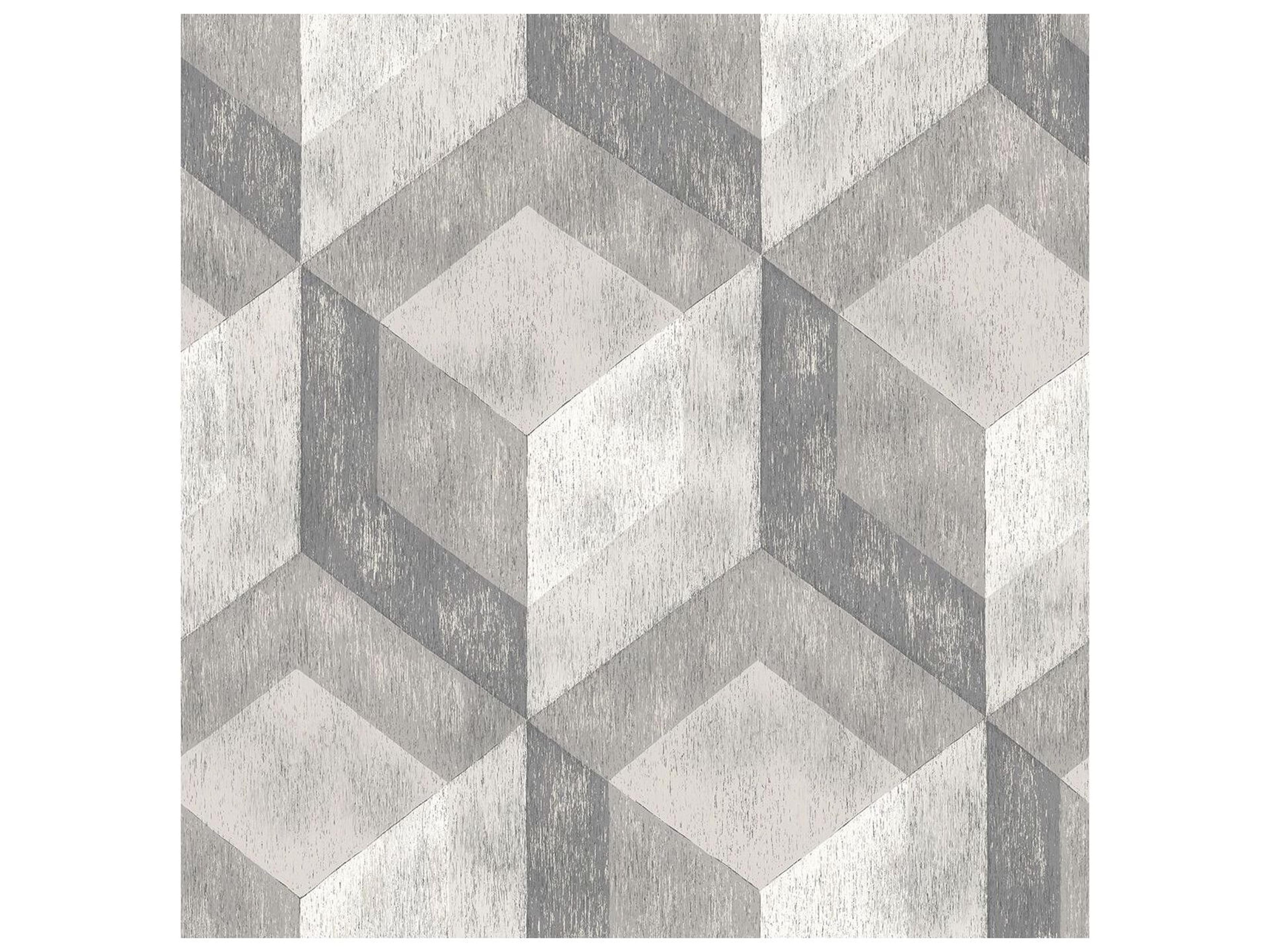 A-street Prints Clarabelle Grey Rustic Wood Tile Wallpaper